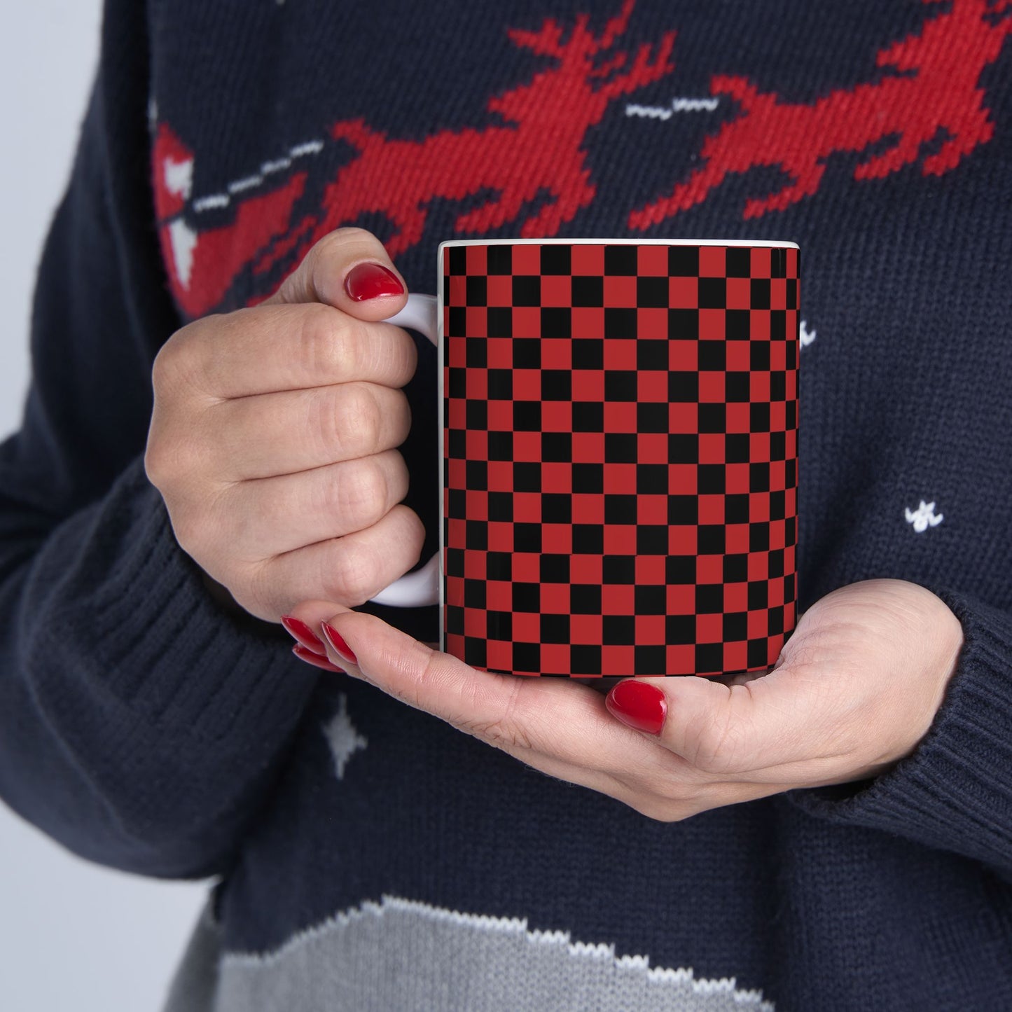 Checkerboard Red / Black Cup