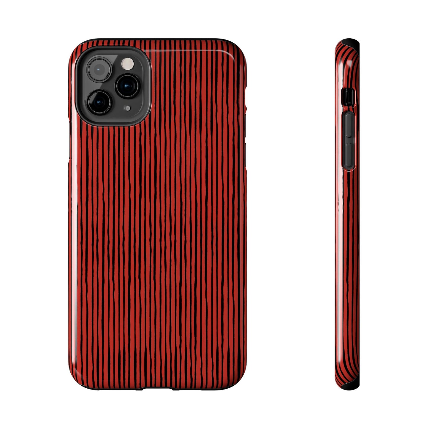 Quirky Bias Stripe Red / Black Phone Case