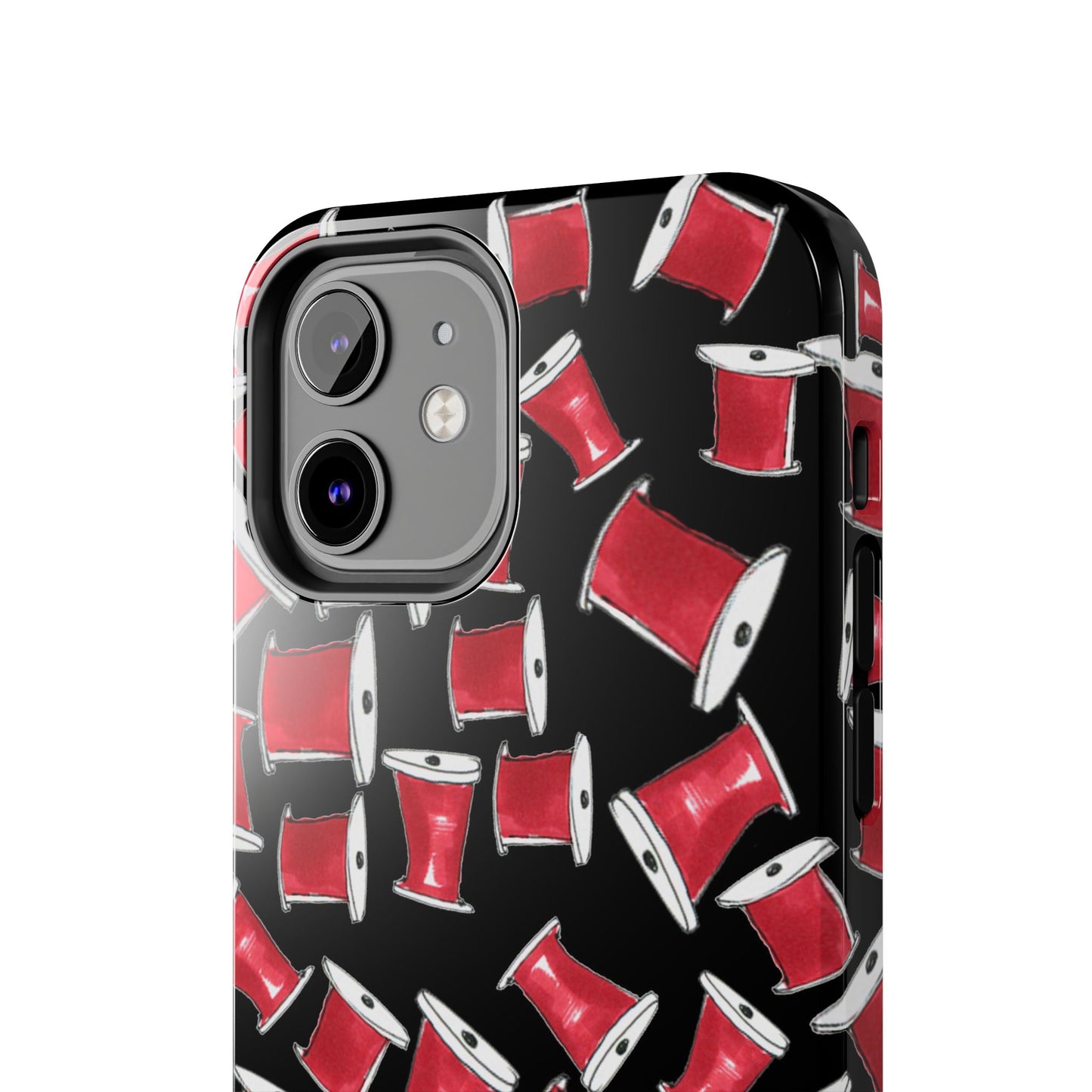 Red Thread Black Phone Case
