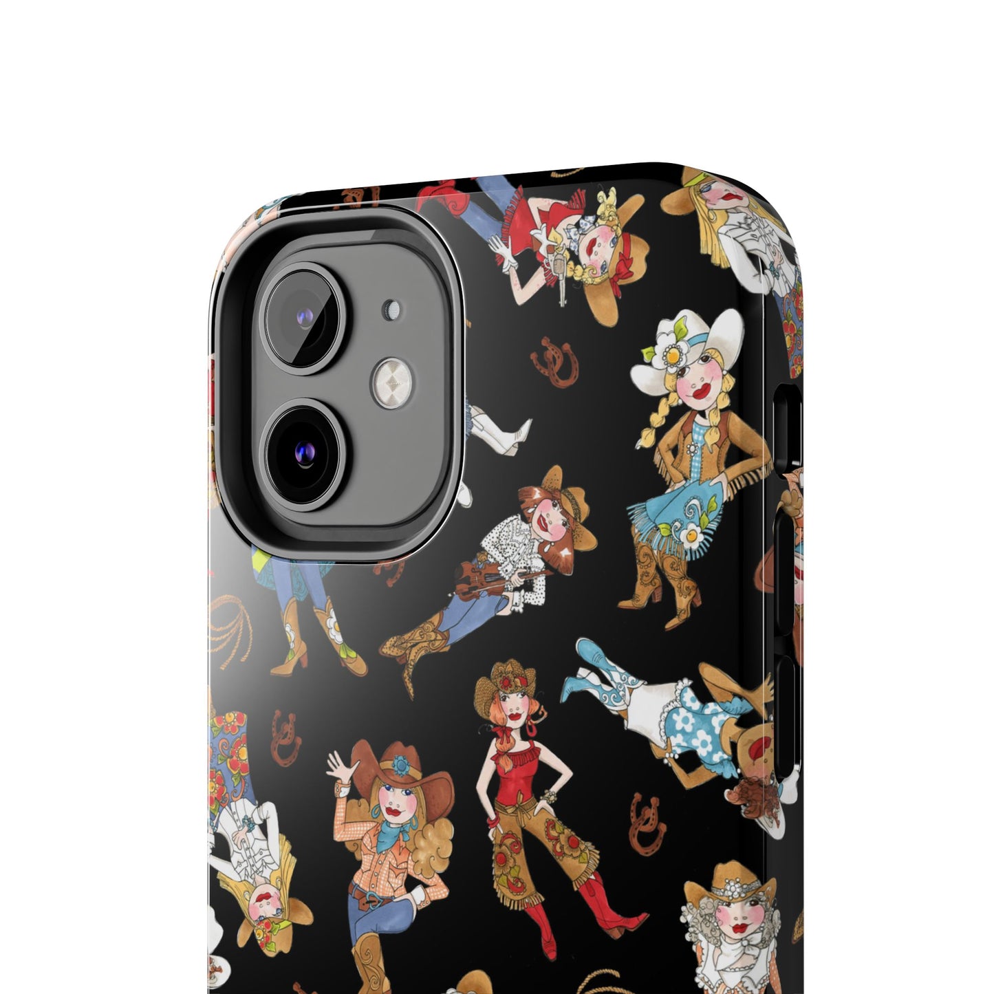 Tossed Cowgirls Black Phone Case