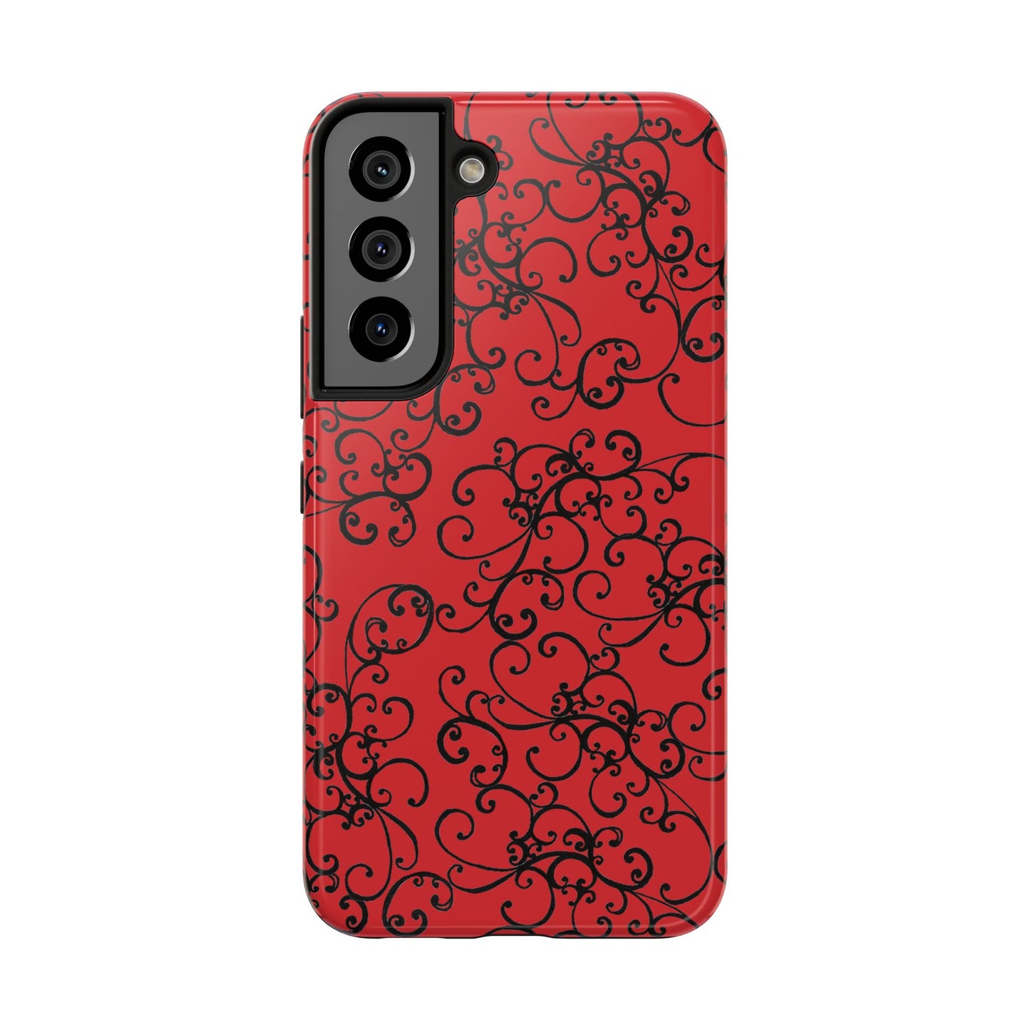 Elegant Scroll Red / Black Phone Case
