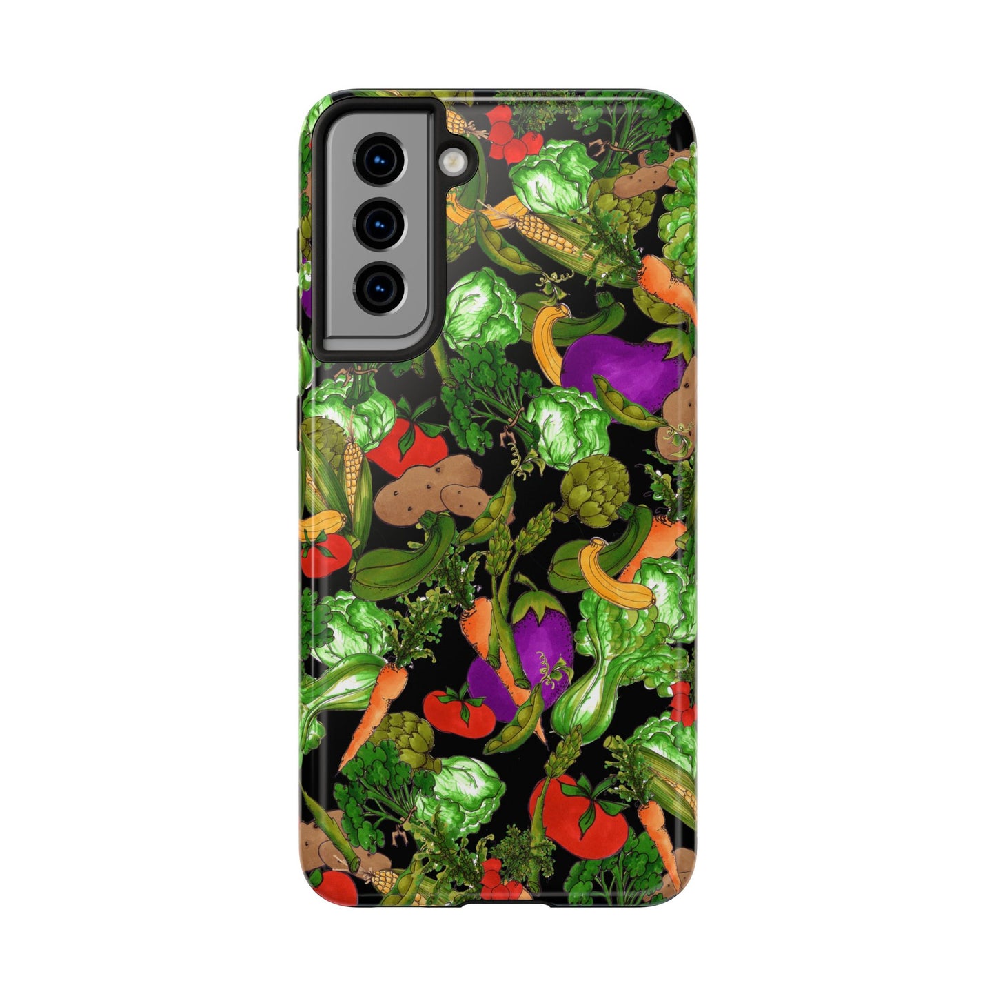 Veggie Jungle Black Phone Case