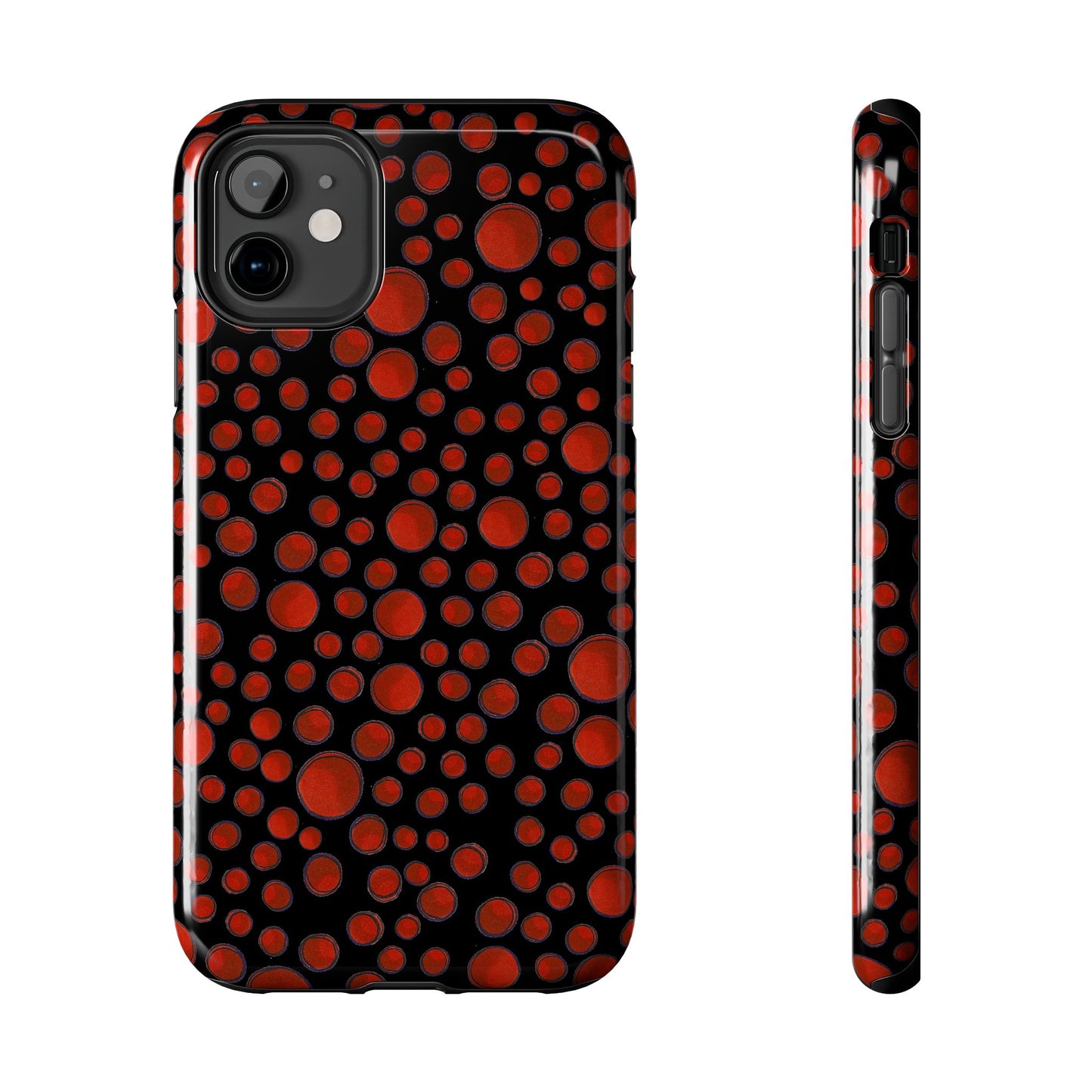 Dot Assortment Black / Red Phone Case