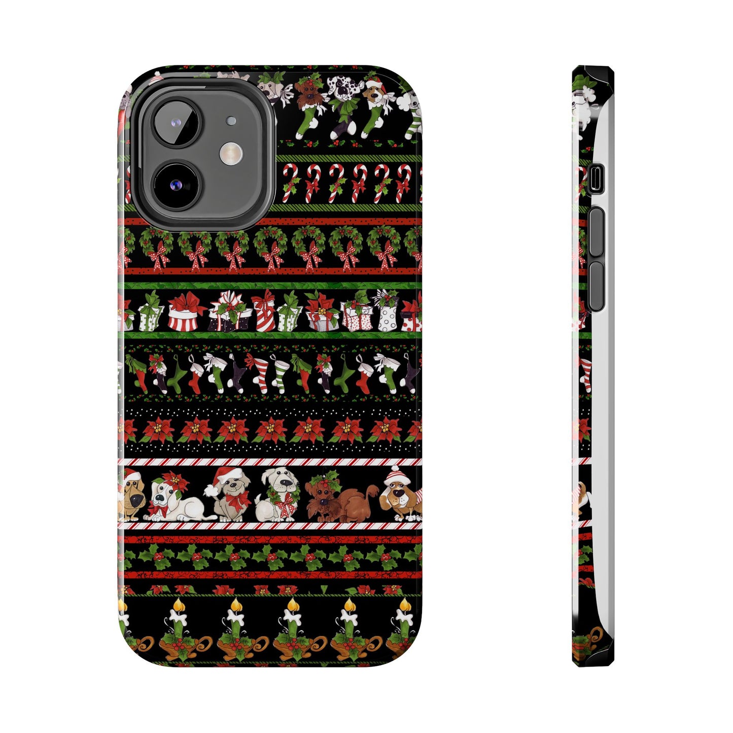 Holiday Borders Black Phone Case