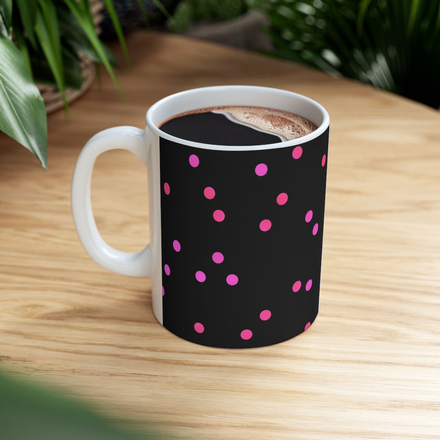 Space Dots Black / Cerise Cup
