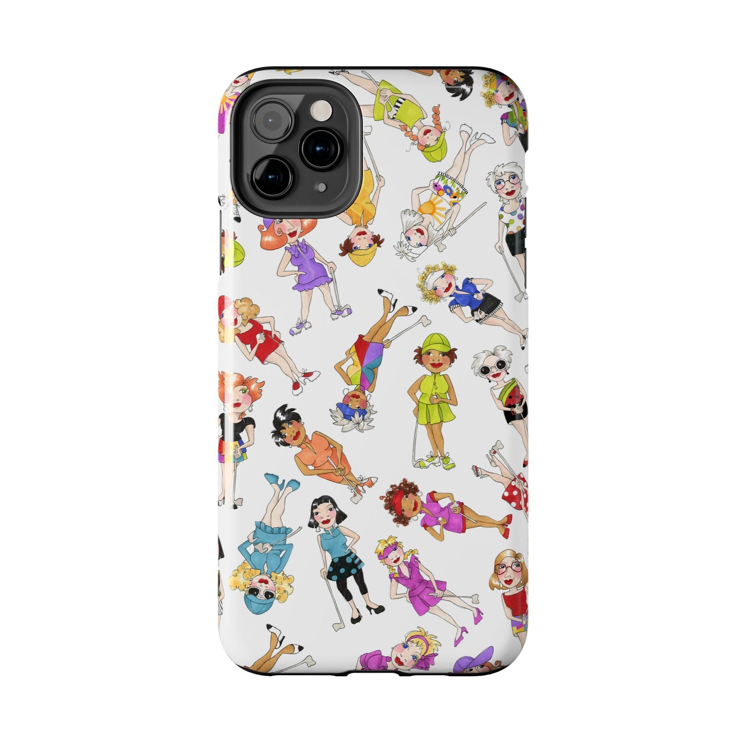 Tossed Golfer Girls White Phone Case