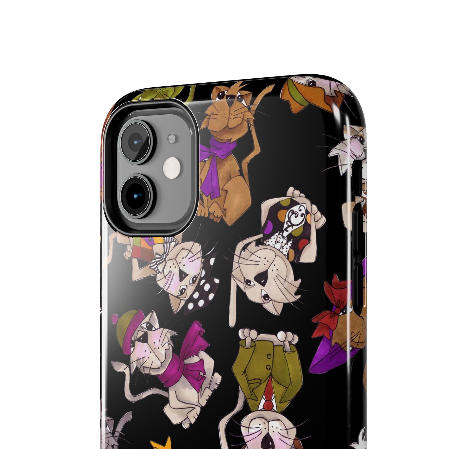 Spice Cats Tossed Black Phone Case