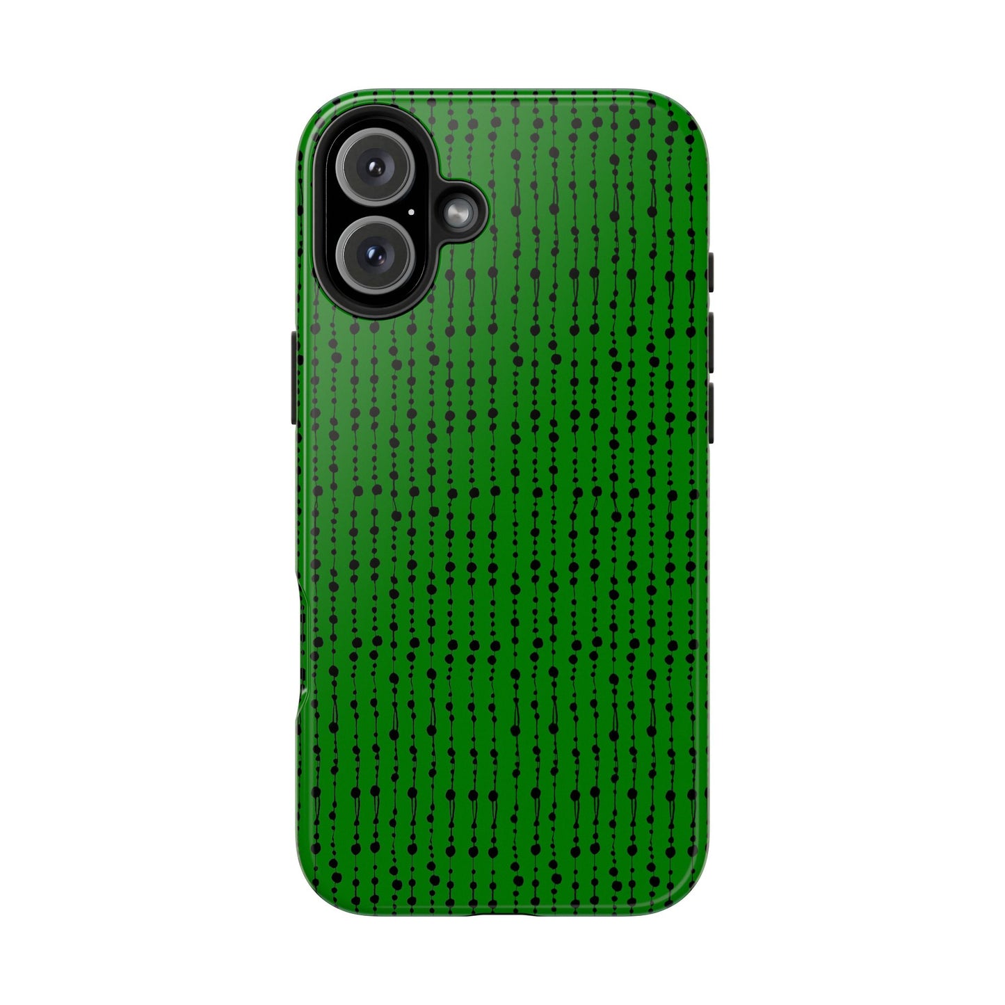 Beaded Curtain Green / Black Phone Case