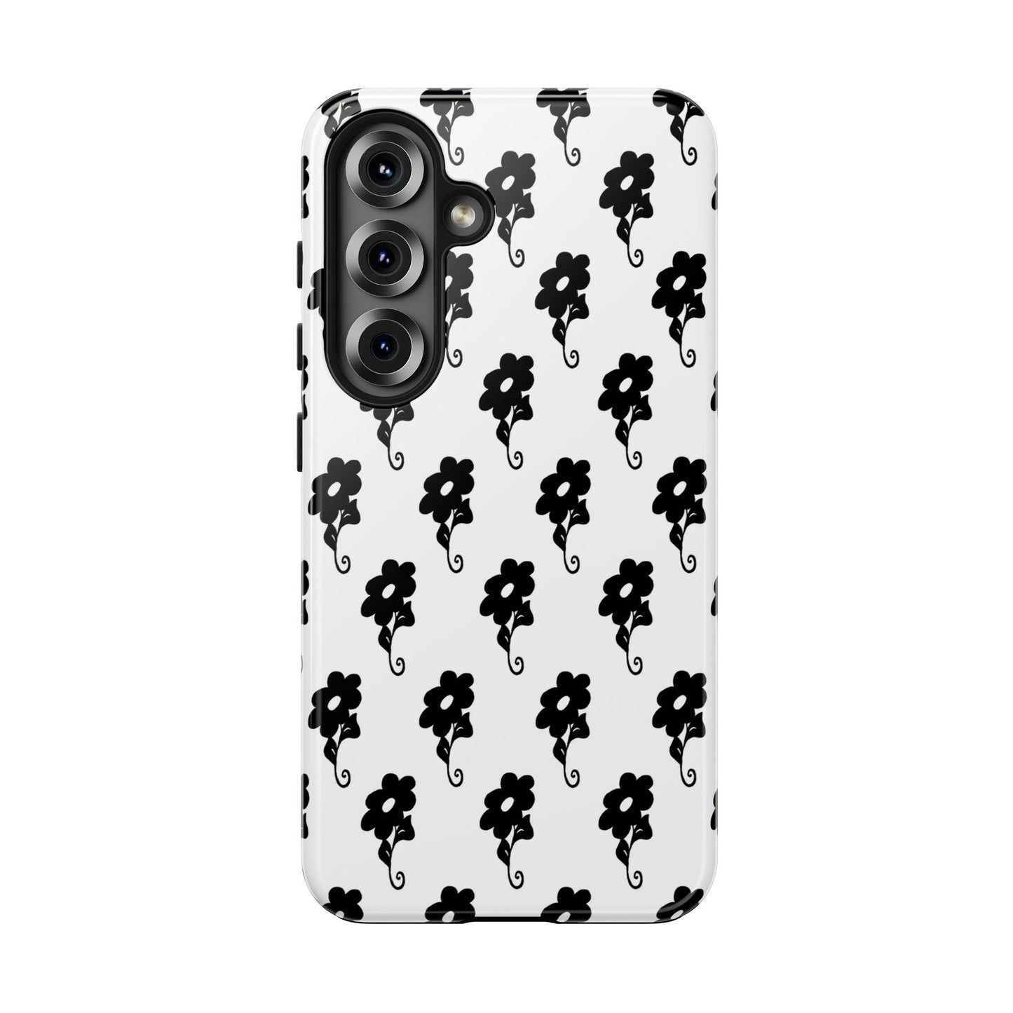 Flowers White / Black Phone Case