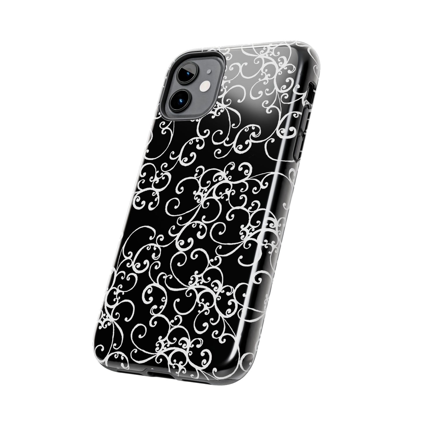 Elegant Scroll Black / White Phone Case