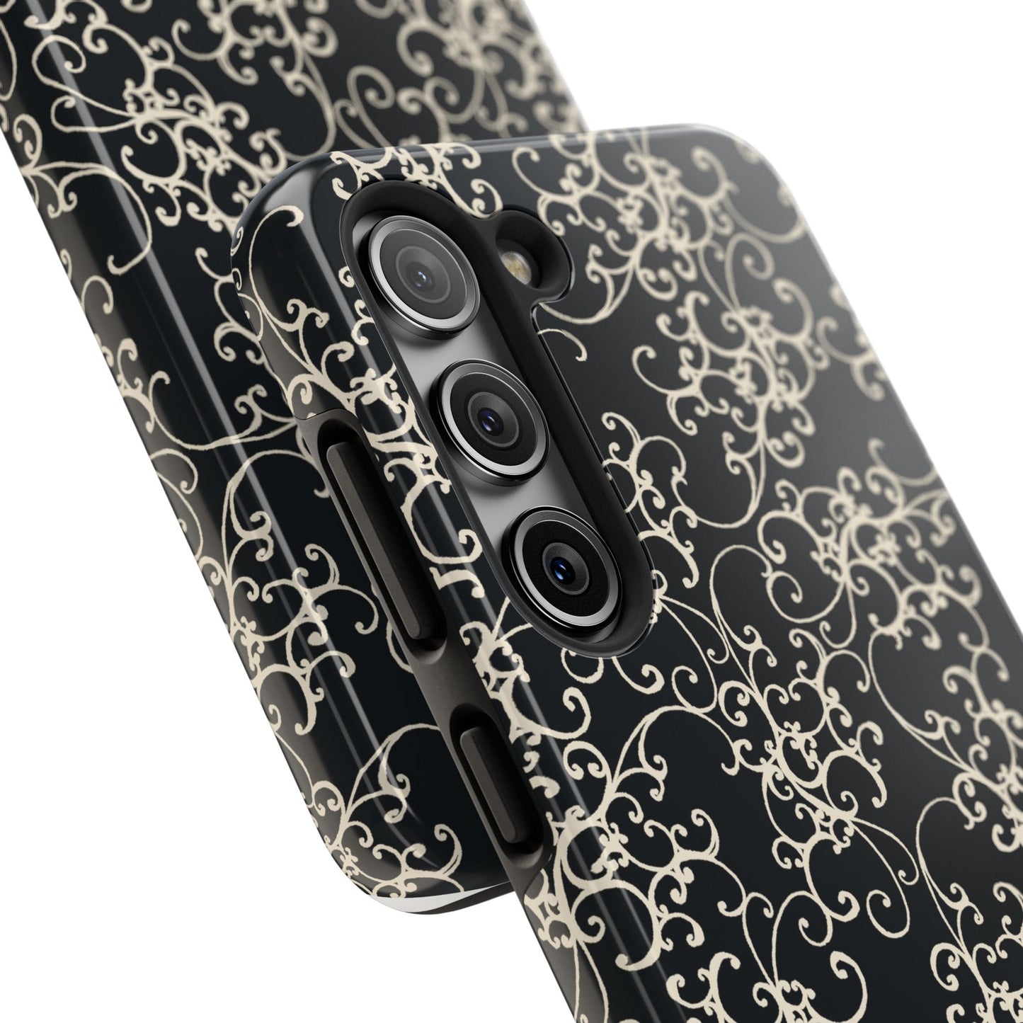 Elegant Scroll Black / Ivory Phone Case