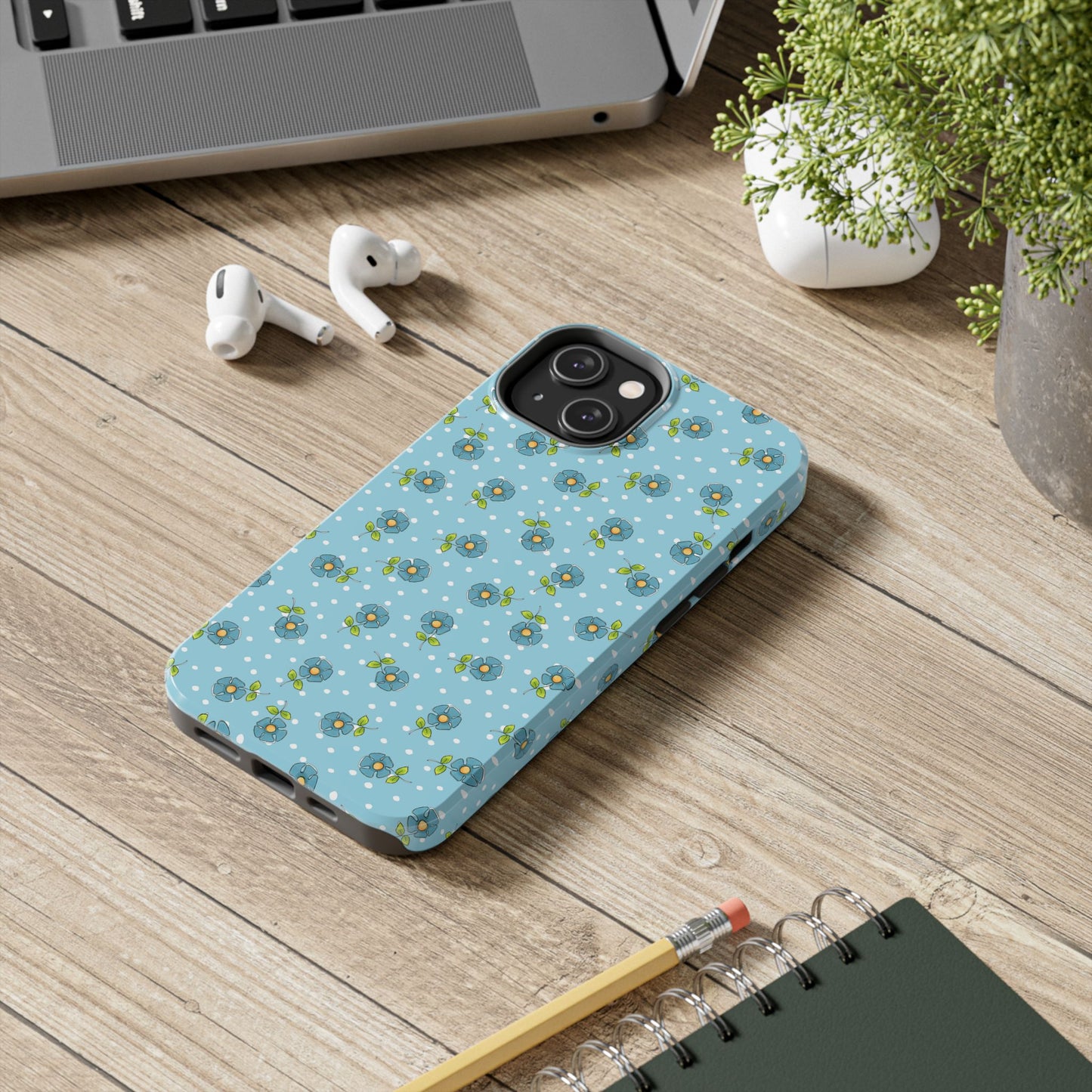Daisy Dots Turquoise Phone Case
