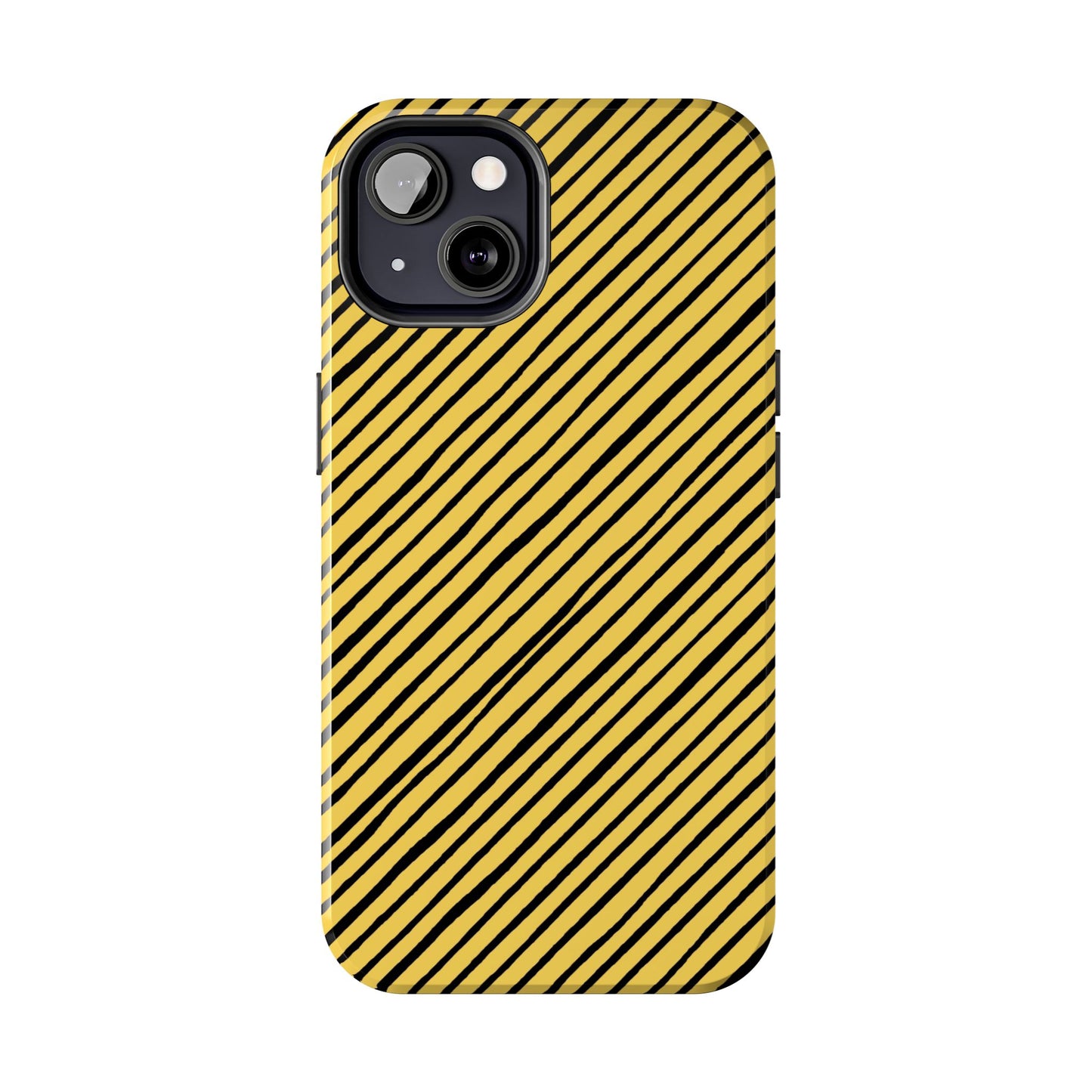 Quirky Bias Stripe Yellow / Black Phone Case