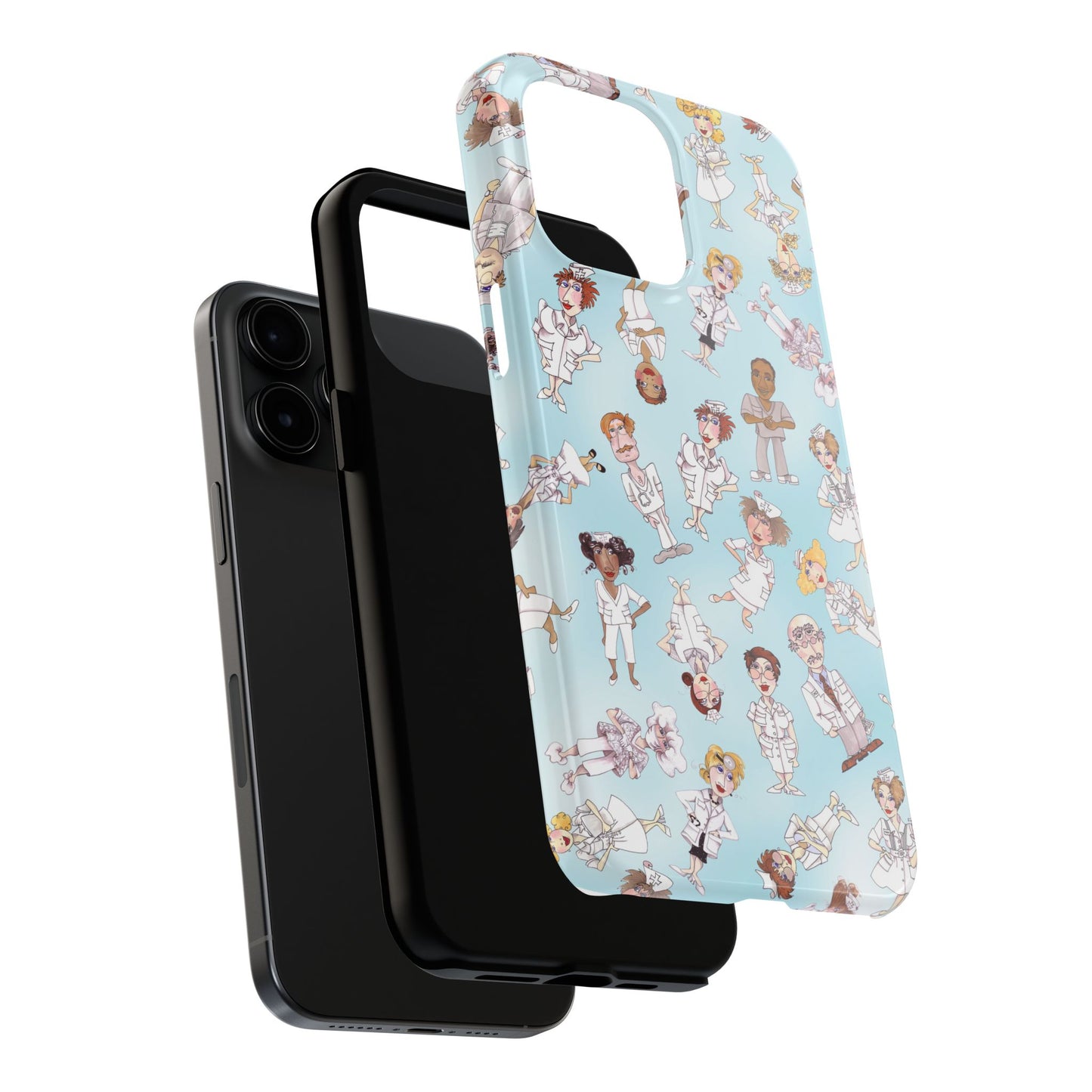 Tossed Nurses Aqua Phone Case