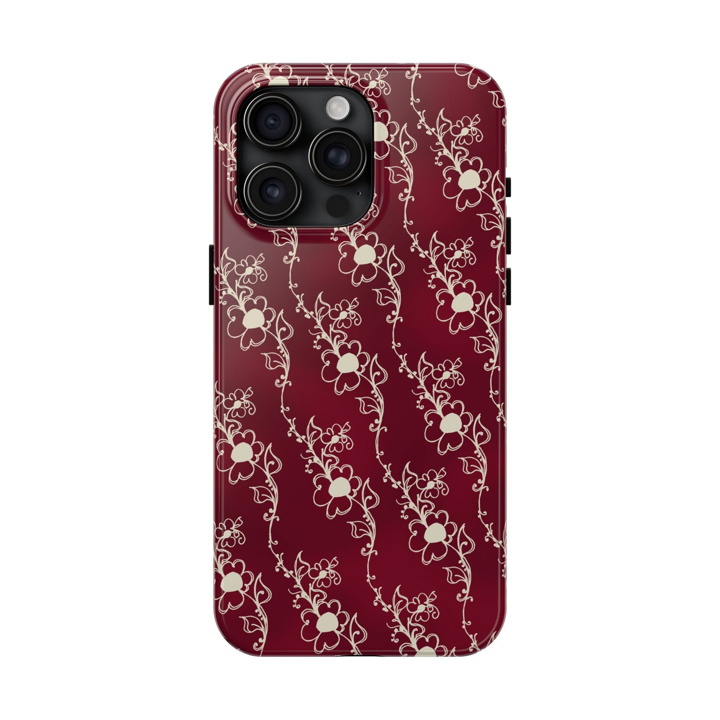 Diagonal Daisies Red / Ivory Phone Case