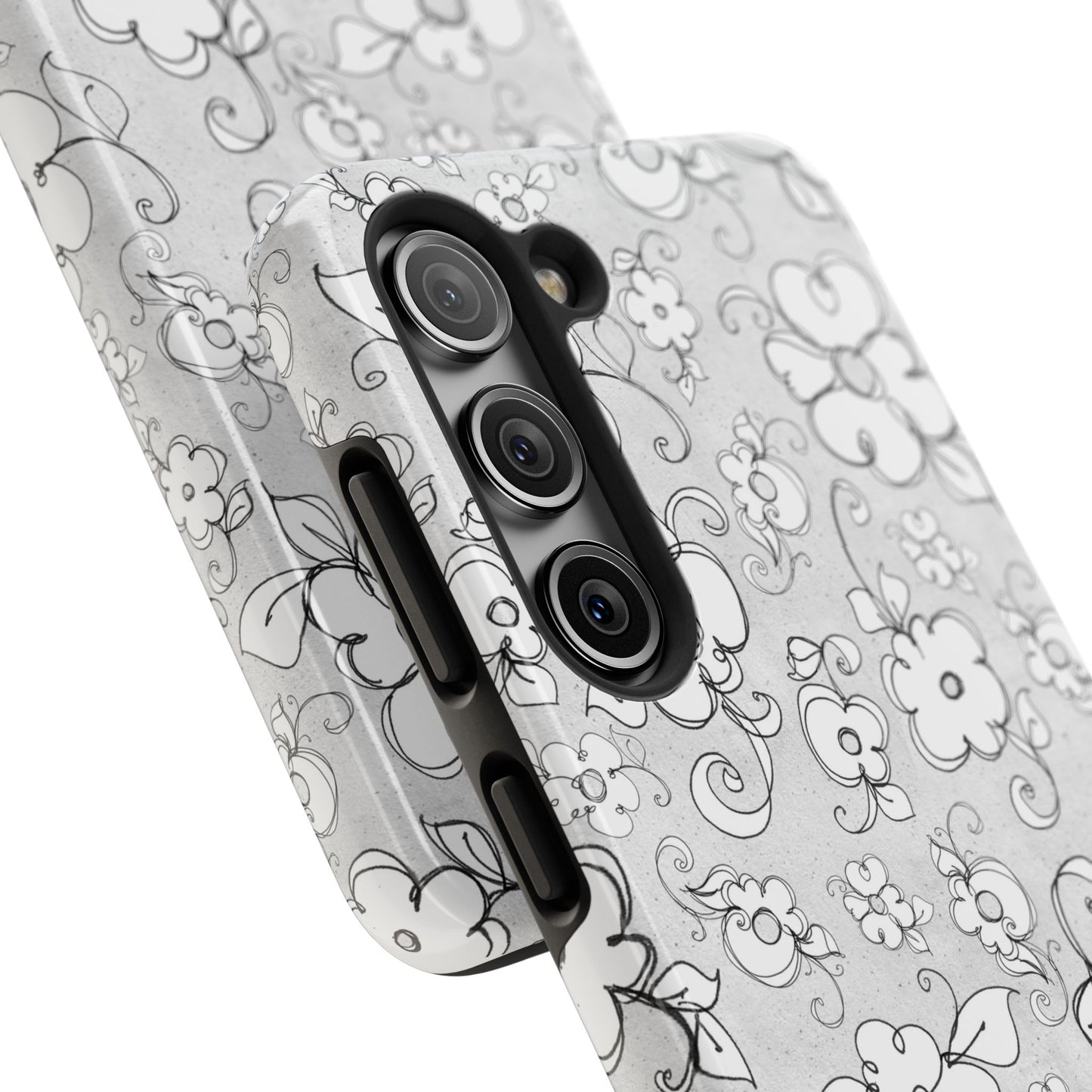Lady Flowers Silver Phone Case
