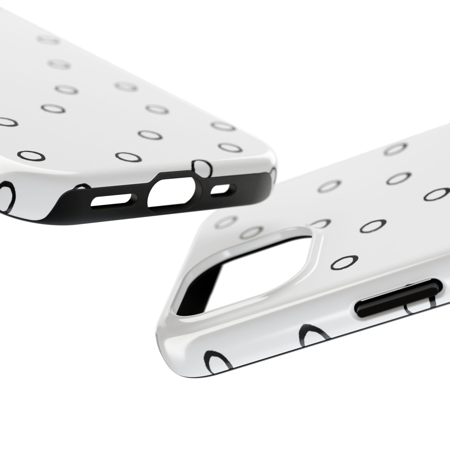Open Dots White / Black Phone Case