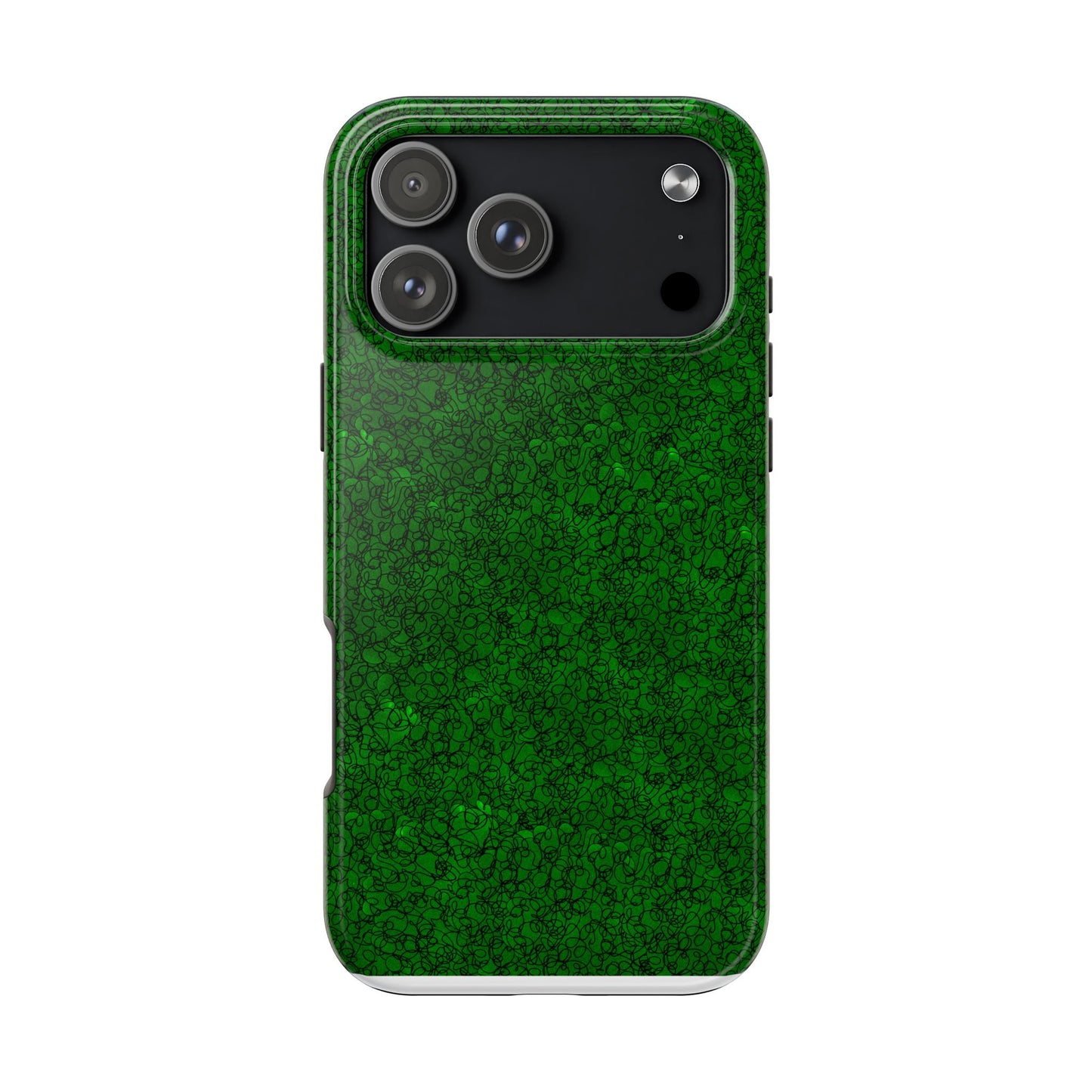 Scribble Green / Black Phone Case
