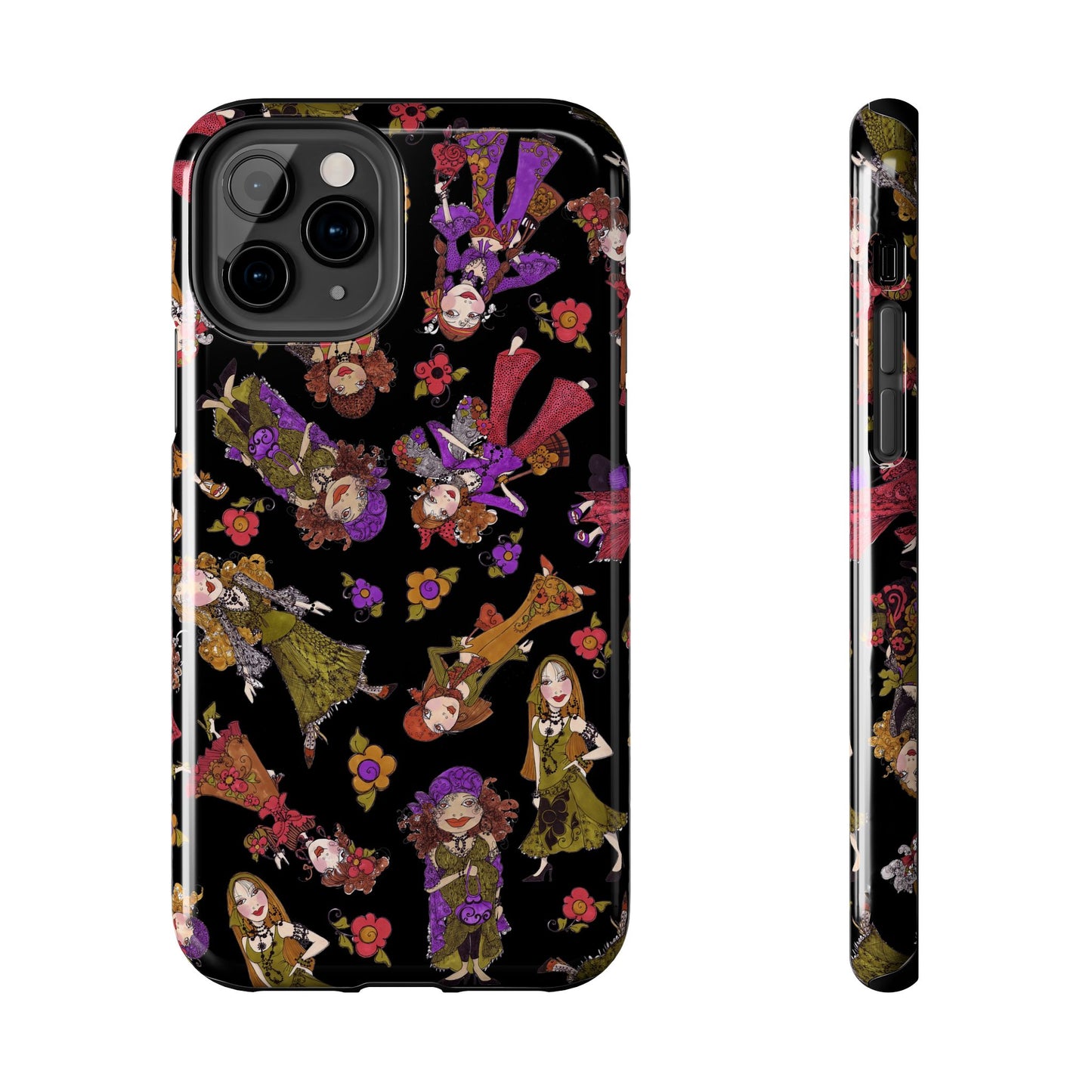 Tossed Gypsies Black Phone Case
