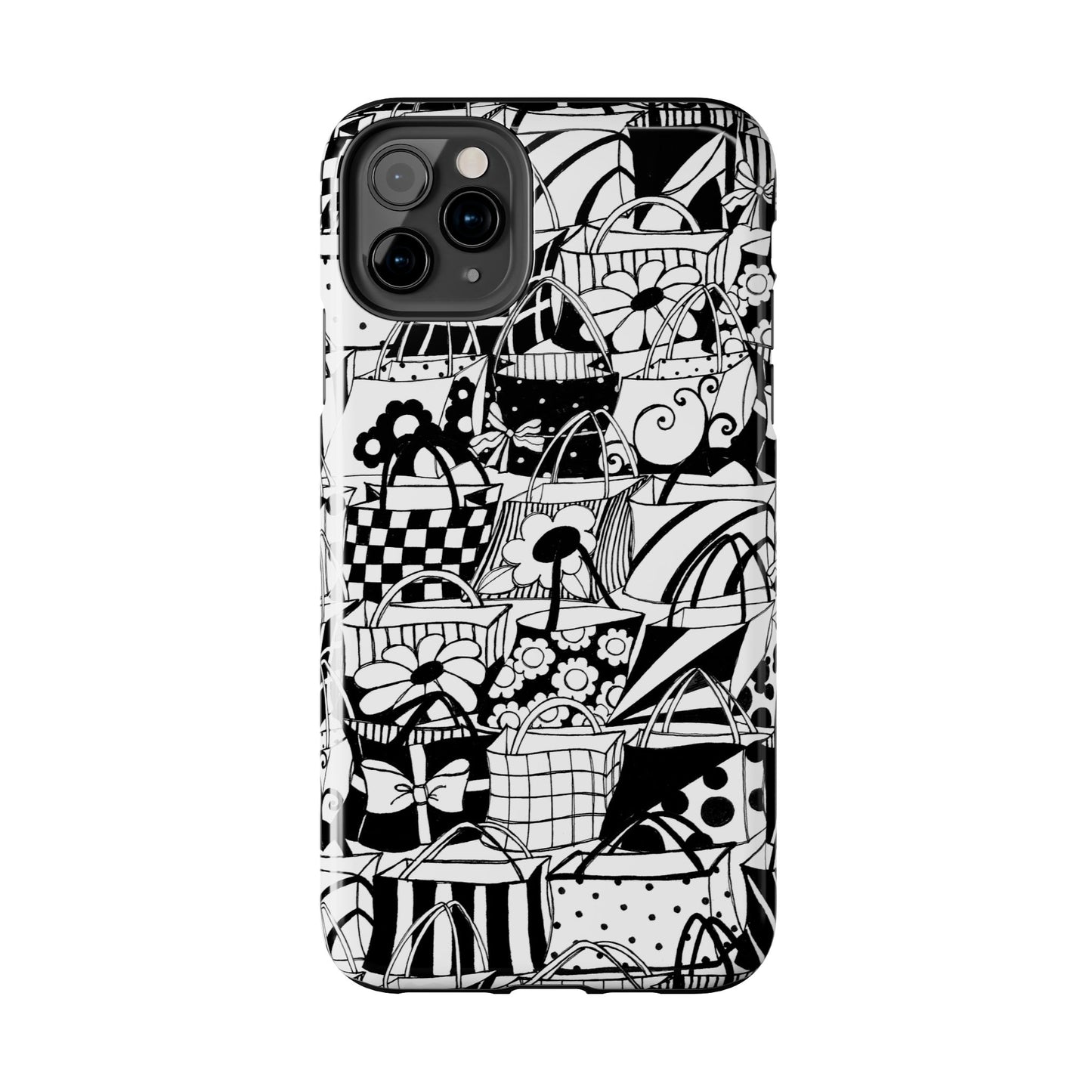 Totally Black / White Phone Case
