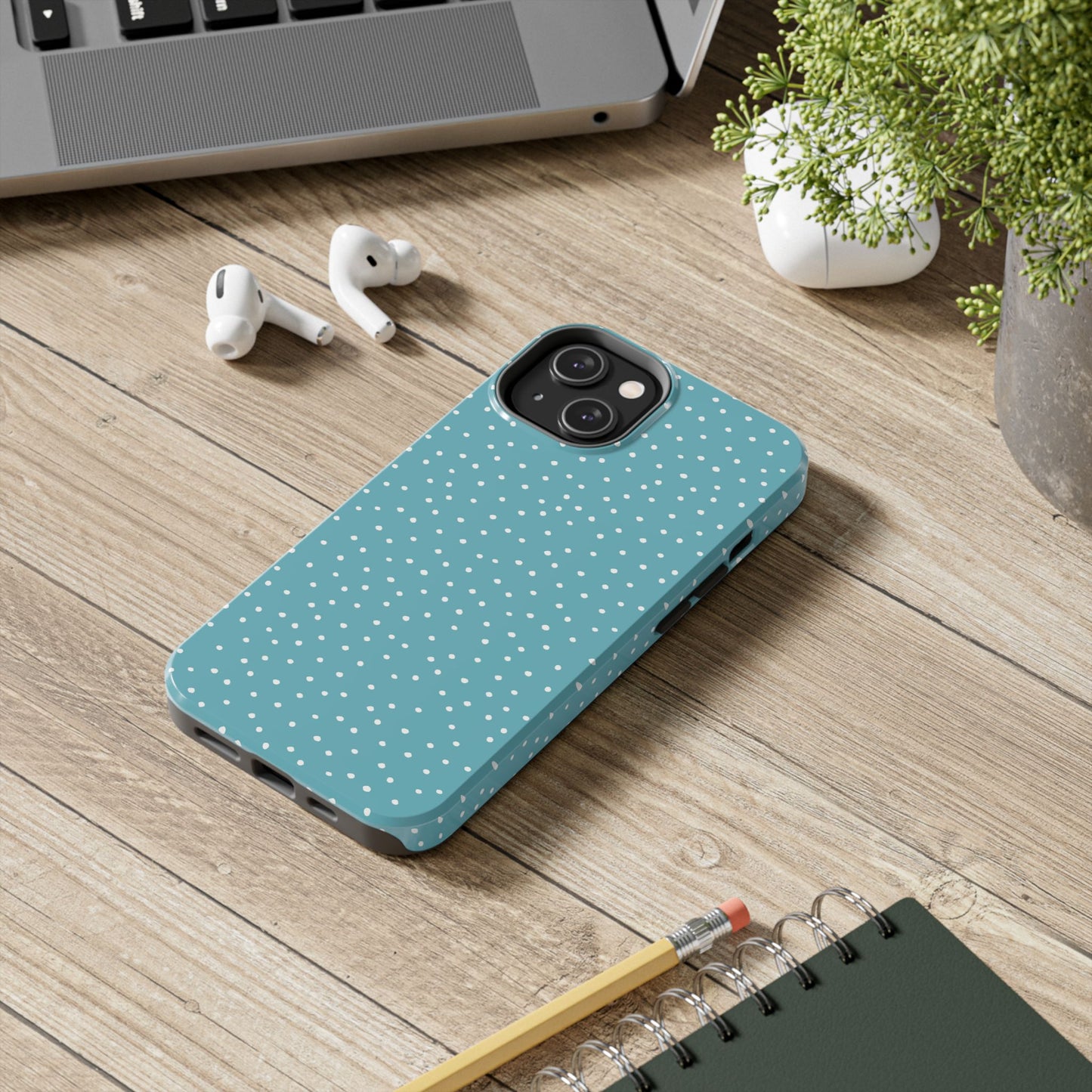 Dinky Dots Turquoise / White Phone Case