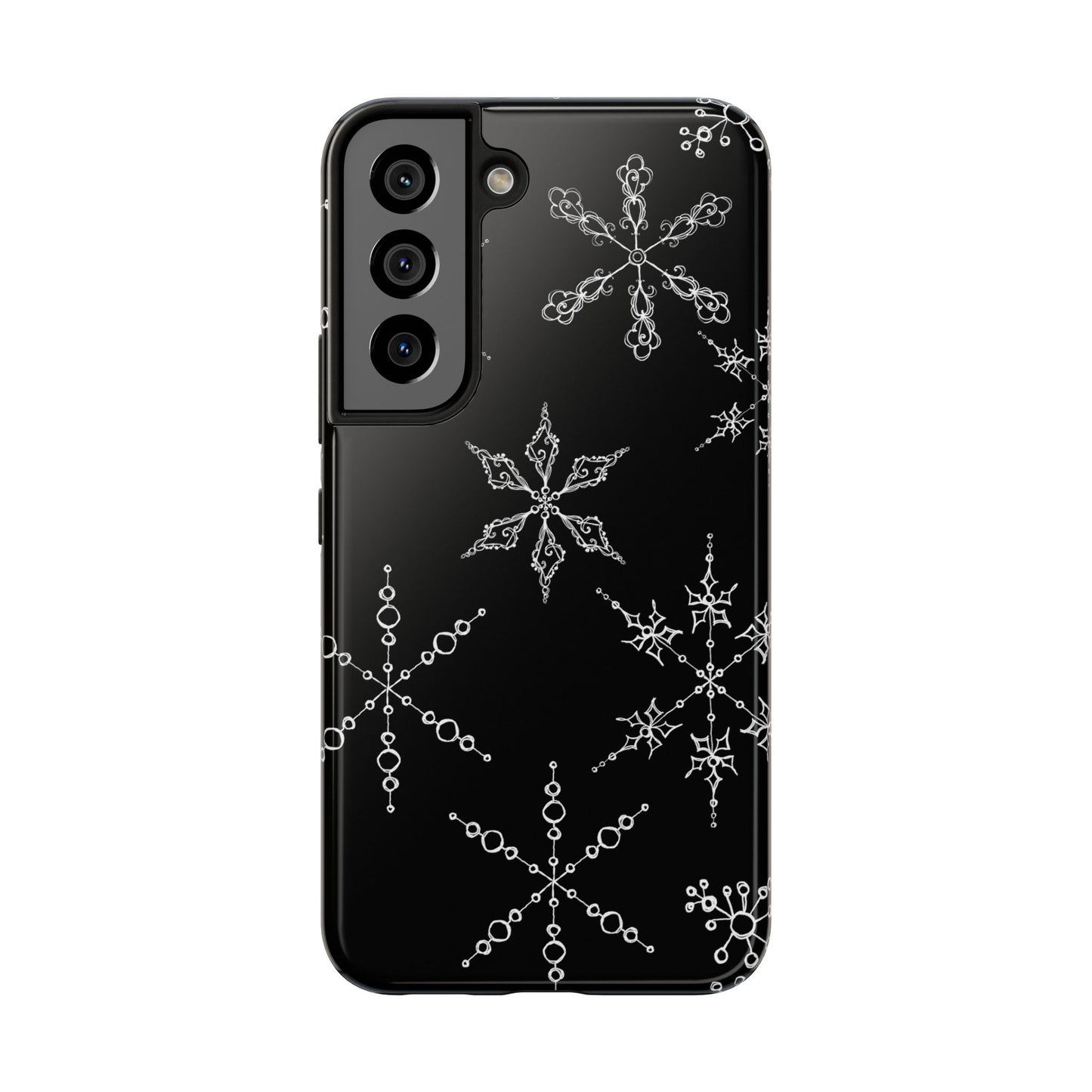 Snowflakes Black Phone Case
