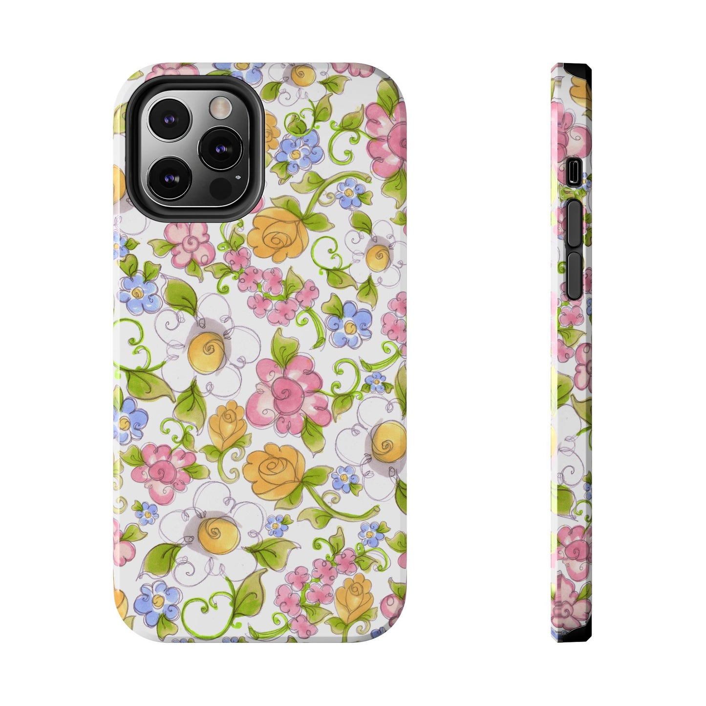Flower Frolic White Phone Case