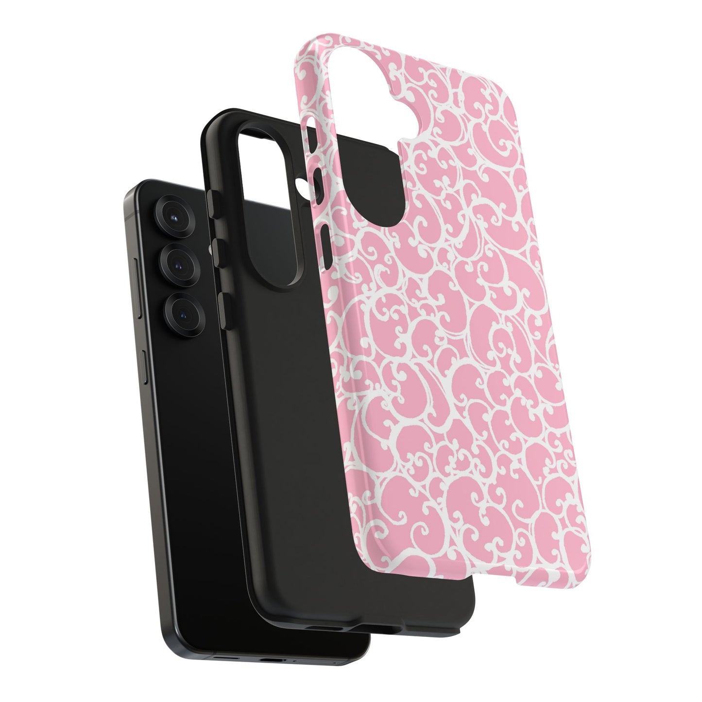 Scrollie Pink / White Phone Case