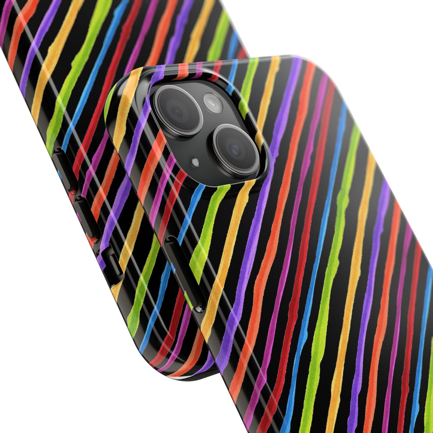 Quirky Bias Stripe Black Phone Case