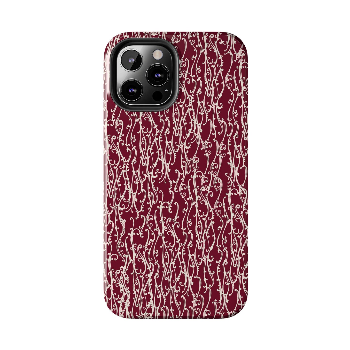 Swan Scroll Red / White Phone Case