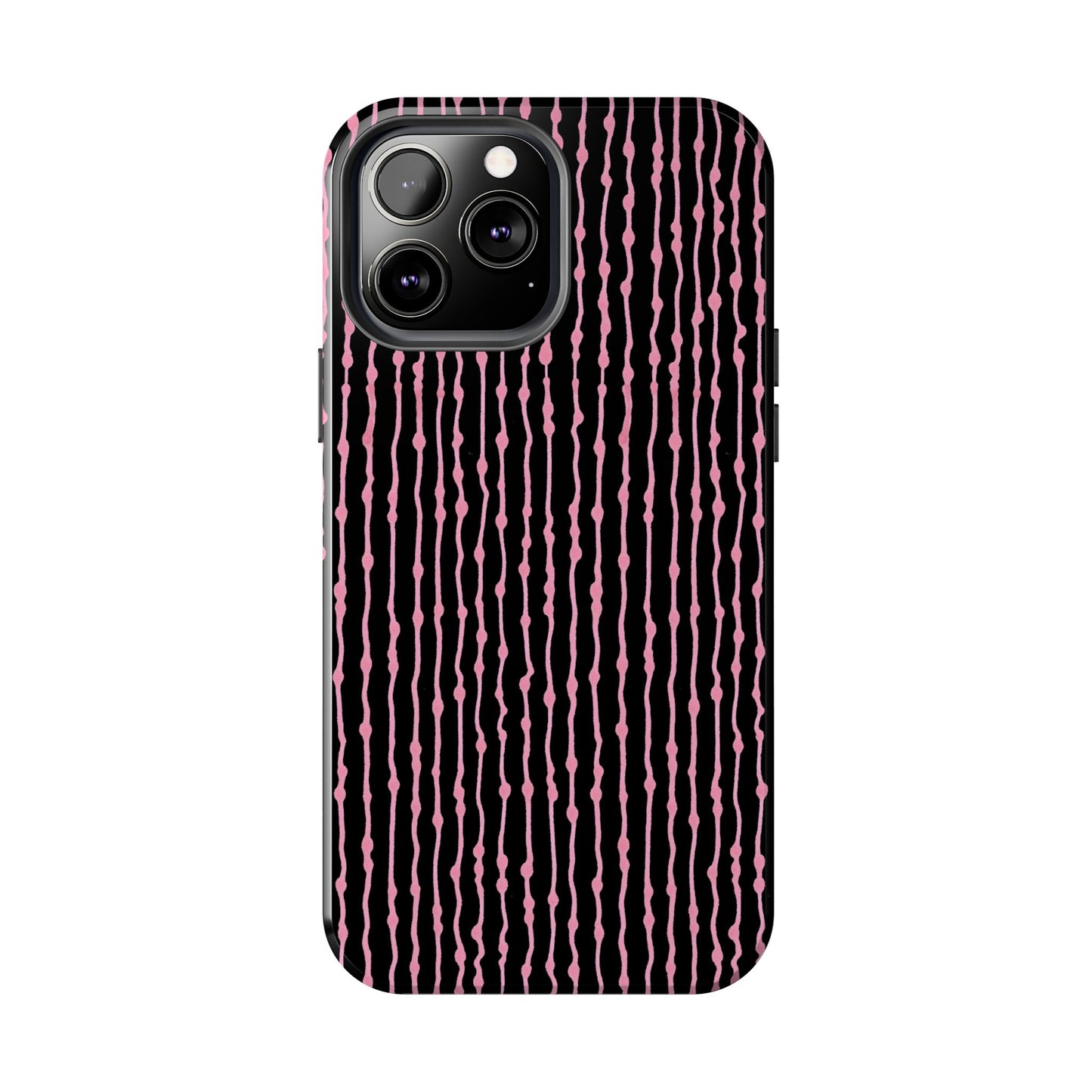 Faux Seersucker Black / Pink Phone Case