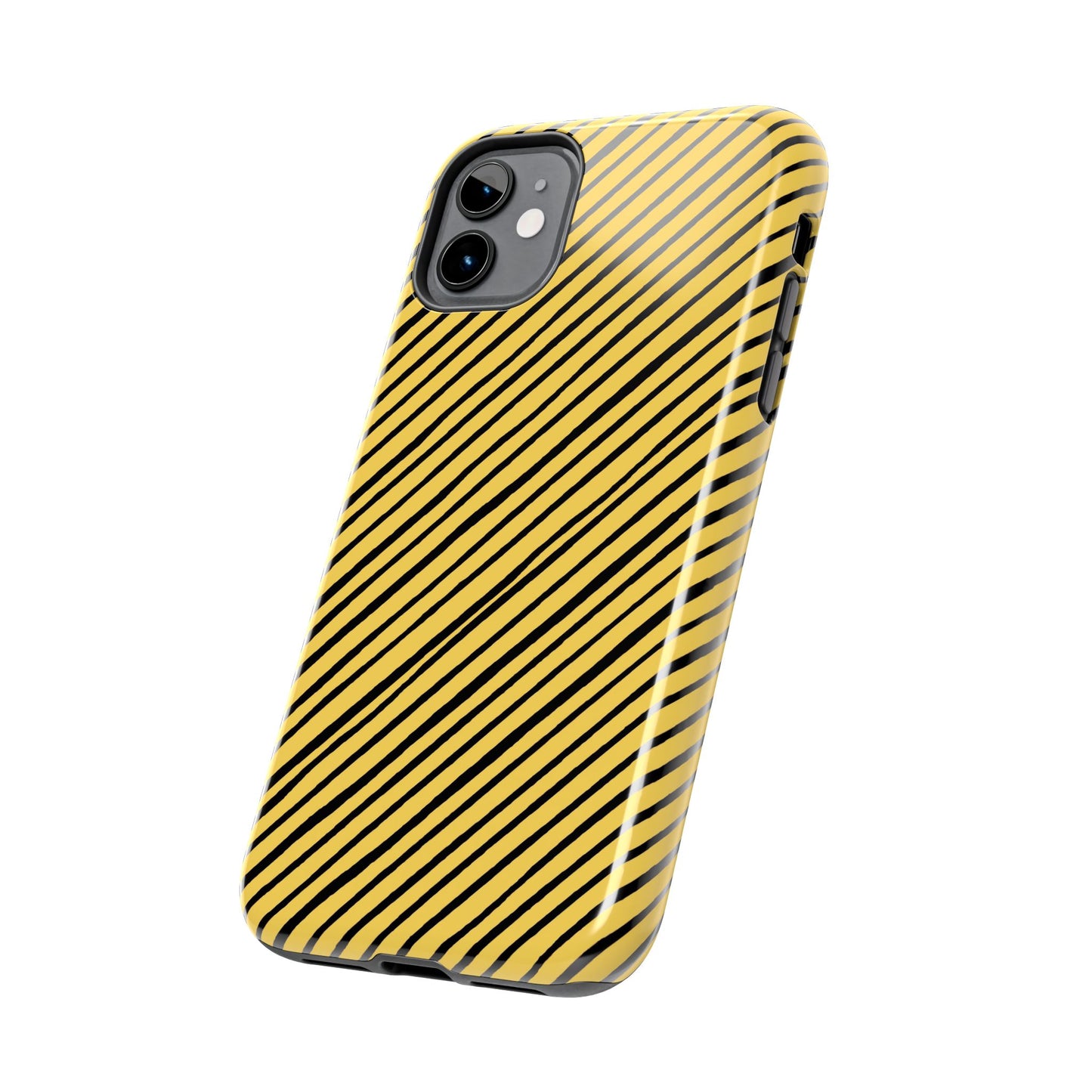 Quirky Bias Stripe Yellow / Black Phone Case