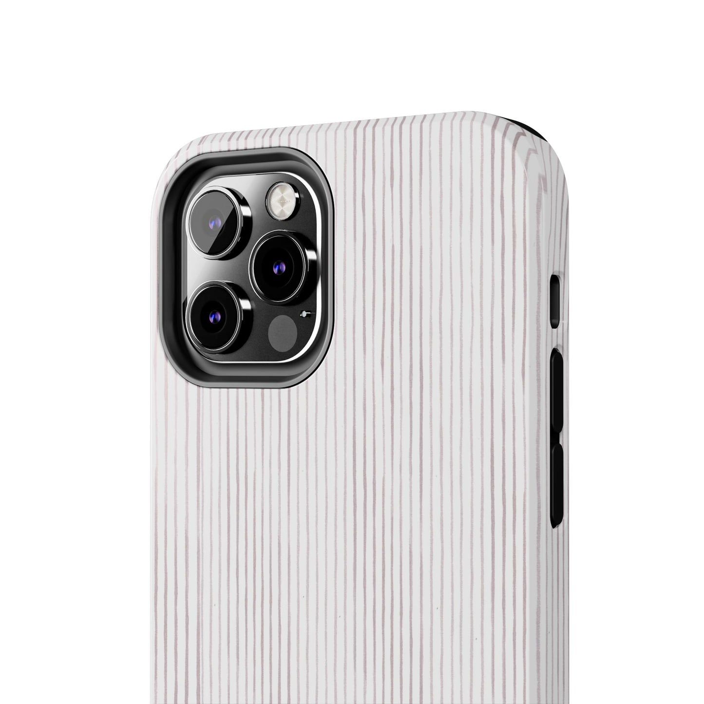 Happy Stripe White / Silver Phone Case