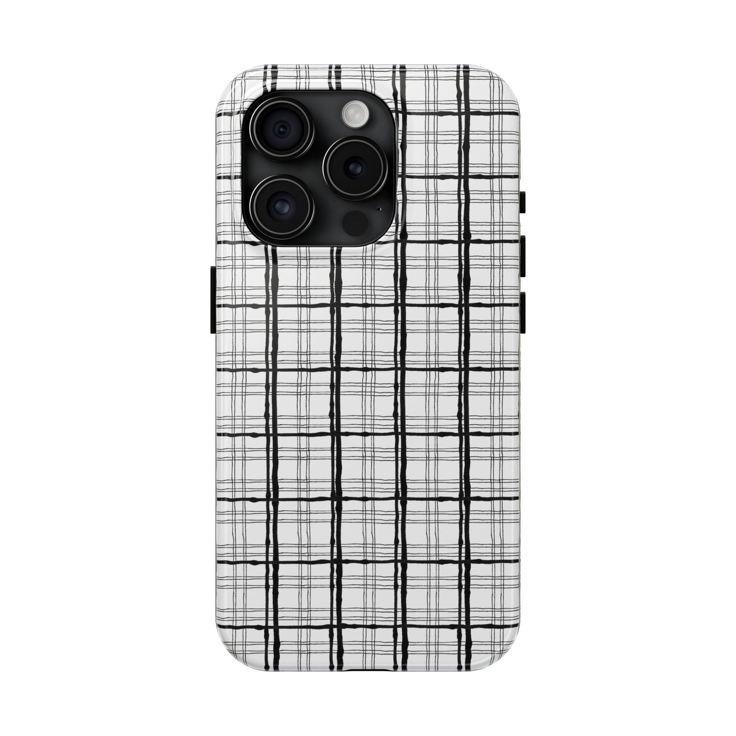 Sophistiplaid White / Black Phone Case