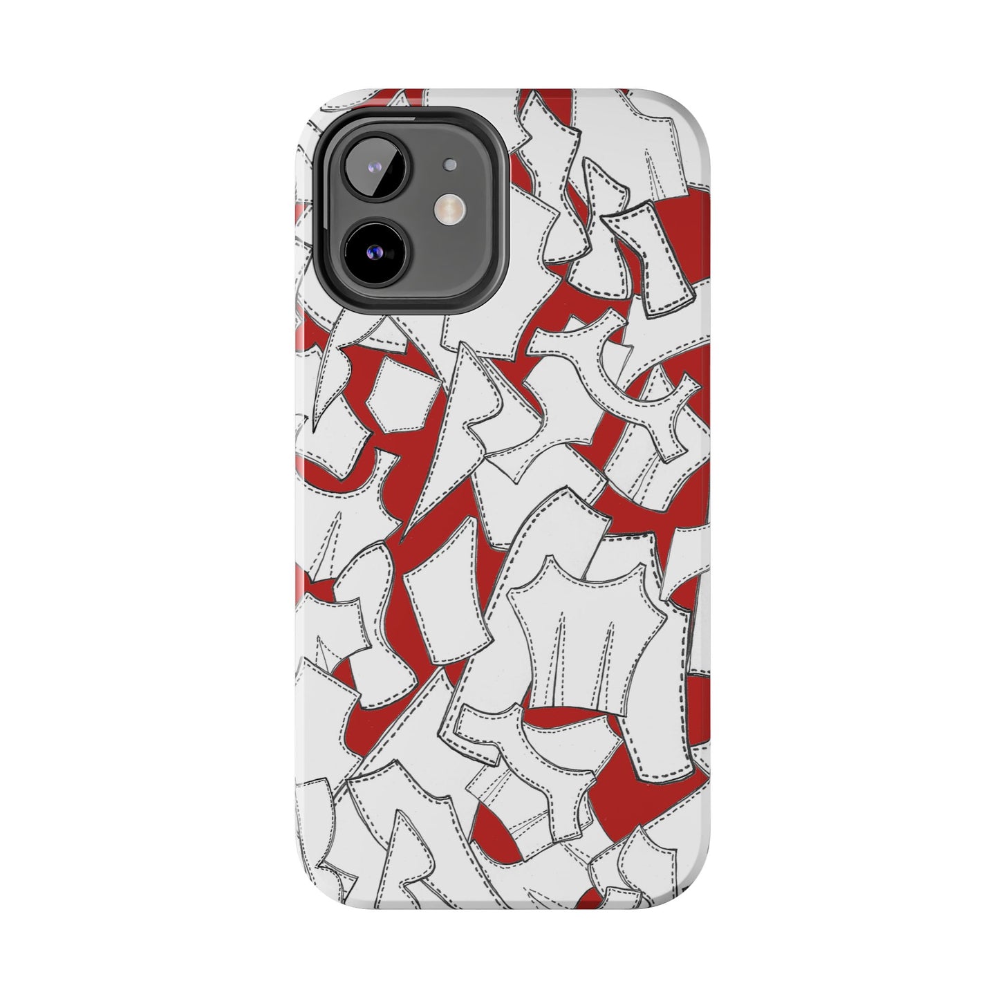 Pattern Pieces Red Phone Case