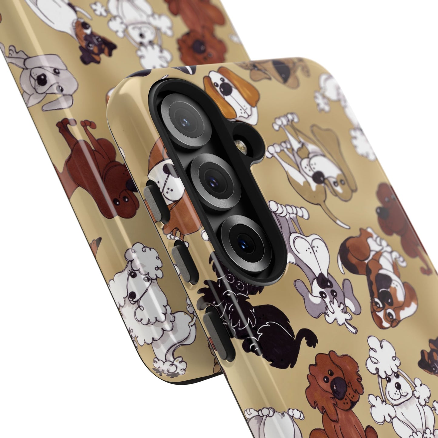 Tossed Doggies Tan Phone Case