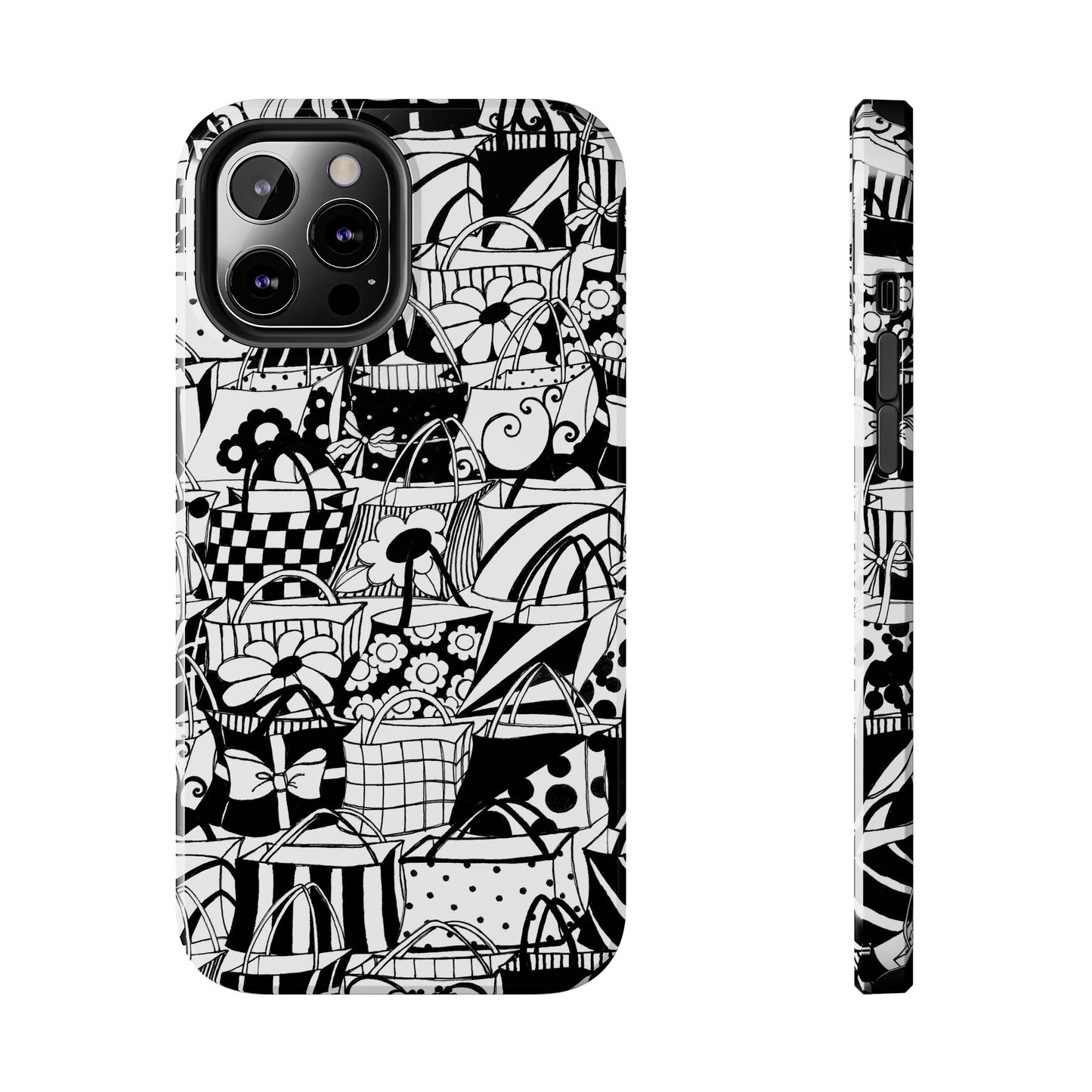 Totally Black / White Phone Case