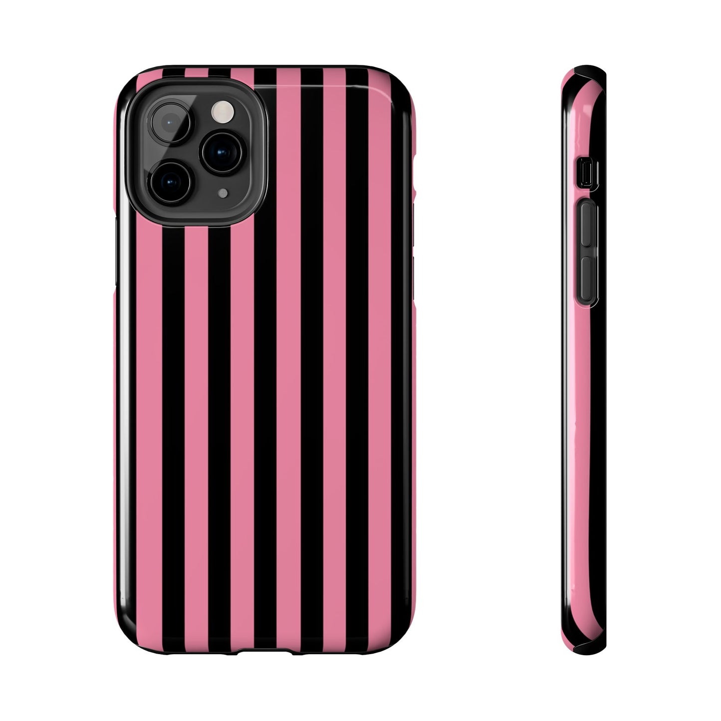 Vertical Stripe Pink / Black Phone Case