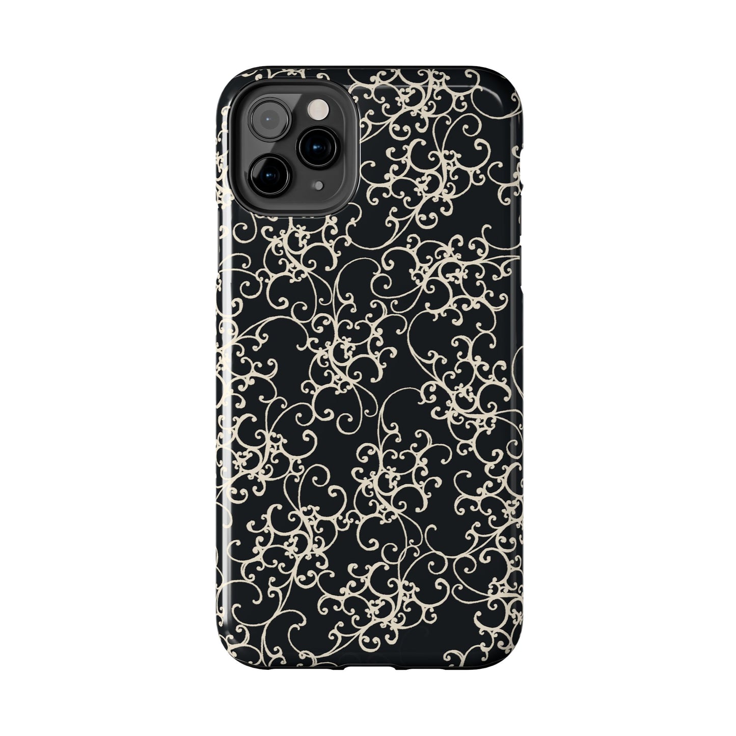 Elegant Scroll Black / Ivory Phone Case
