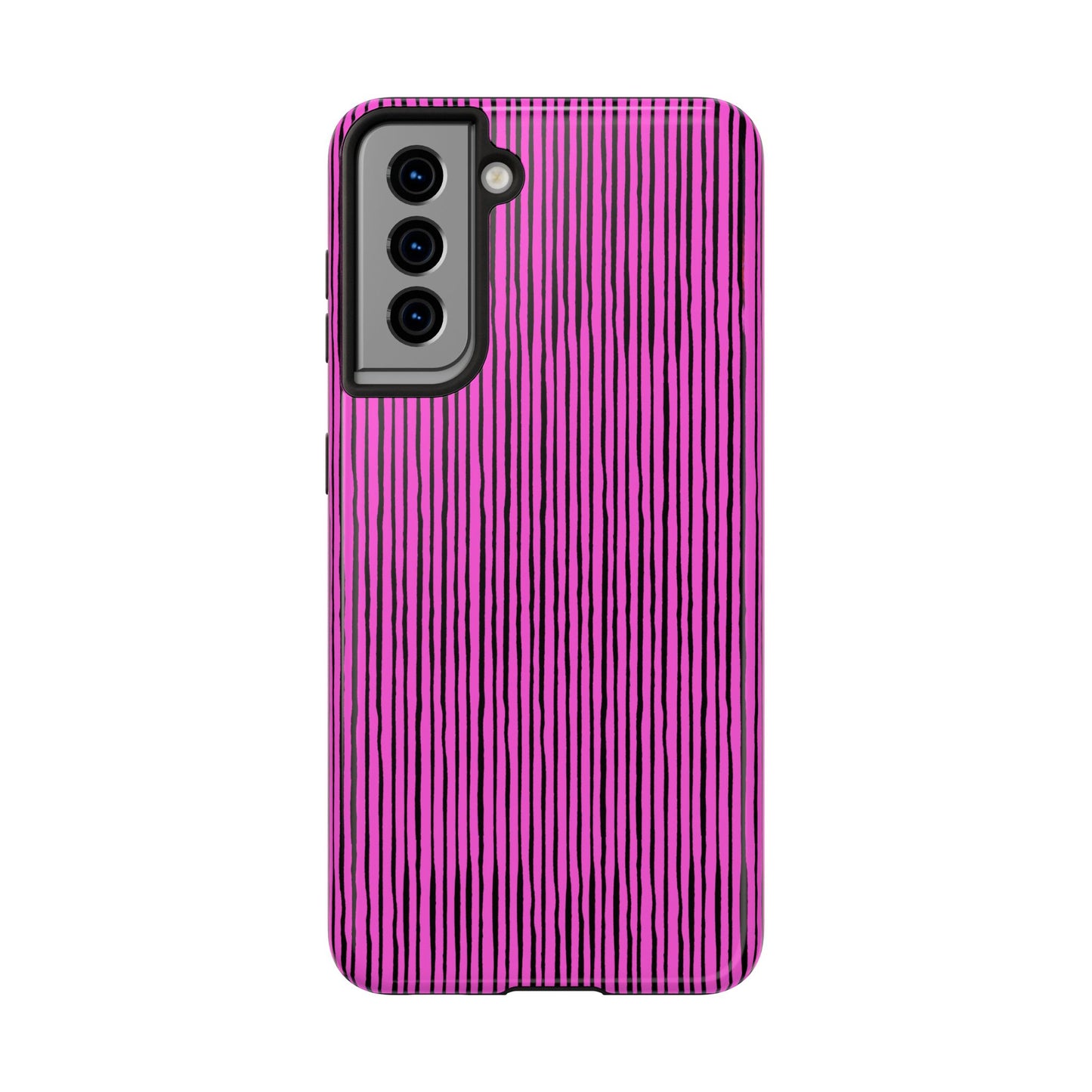 Quirky Pin Stripe Pink / Black Phone Case