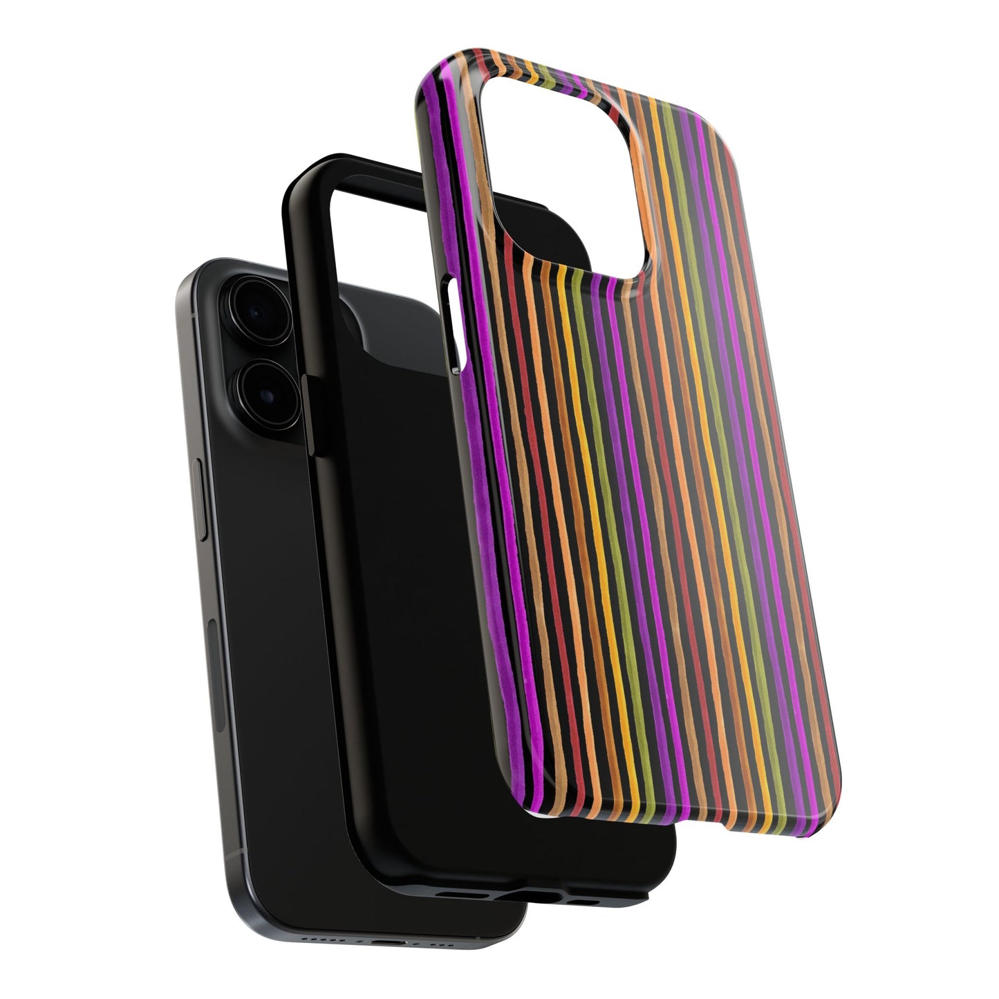 Spice Stripe Black Phone Case