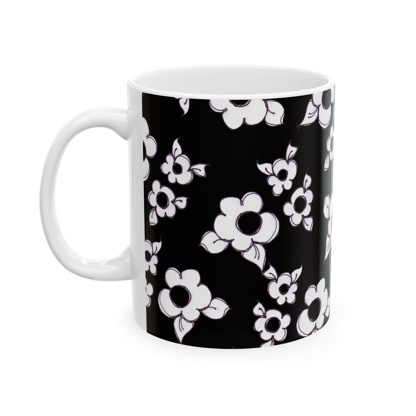 Daisy Cluster Black / White Cup