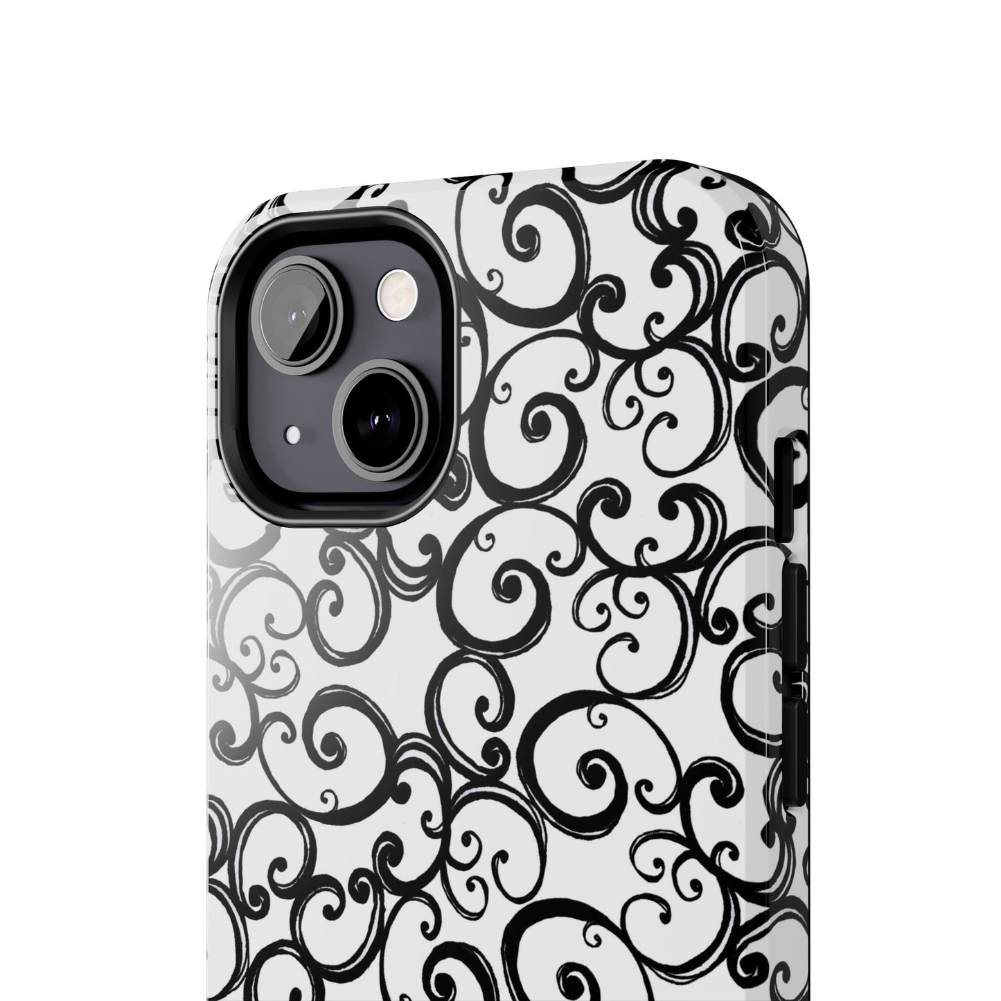 Curls White / Black Phone Case