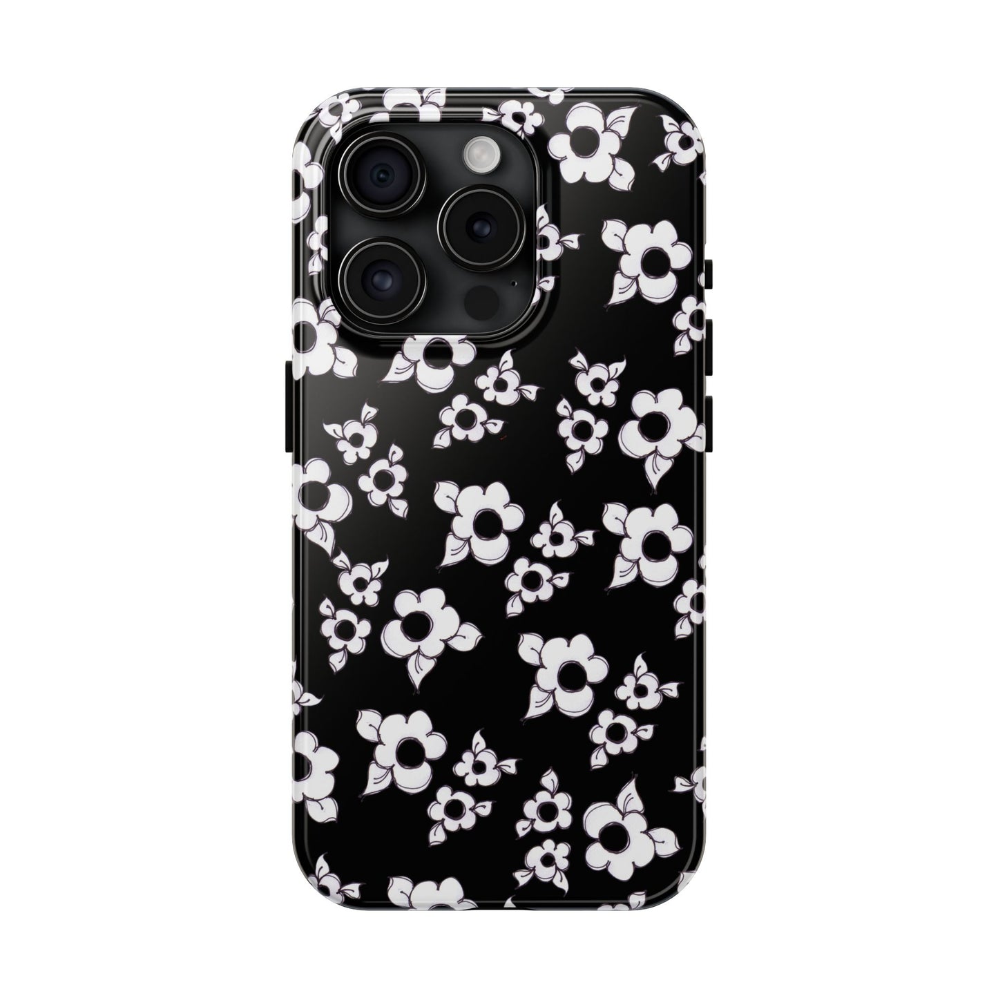 Daisy Cluster Black / White Phone Case