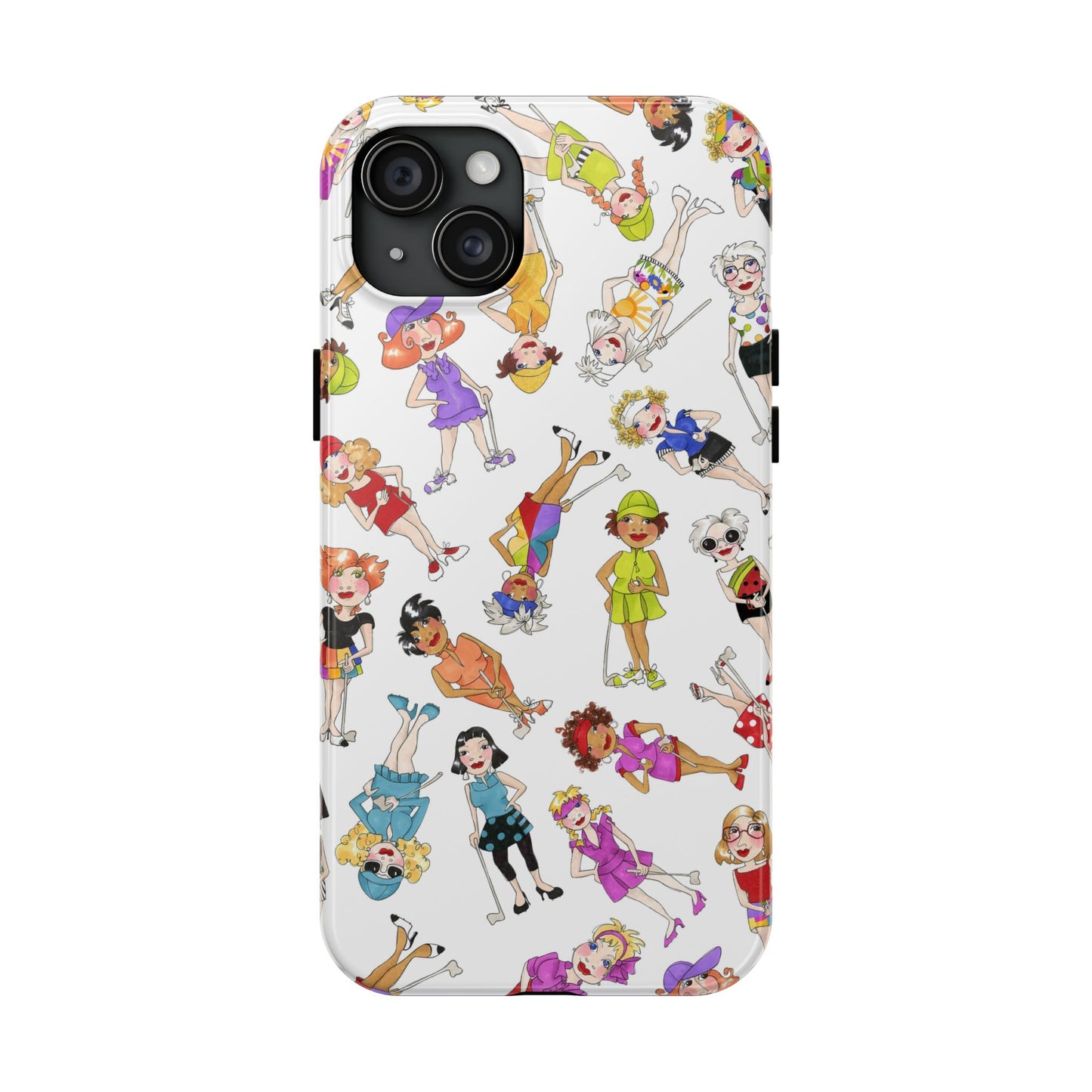 Tossed Golfer Girls White Phone Case