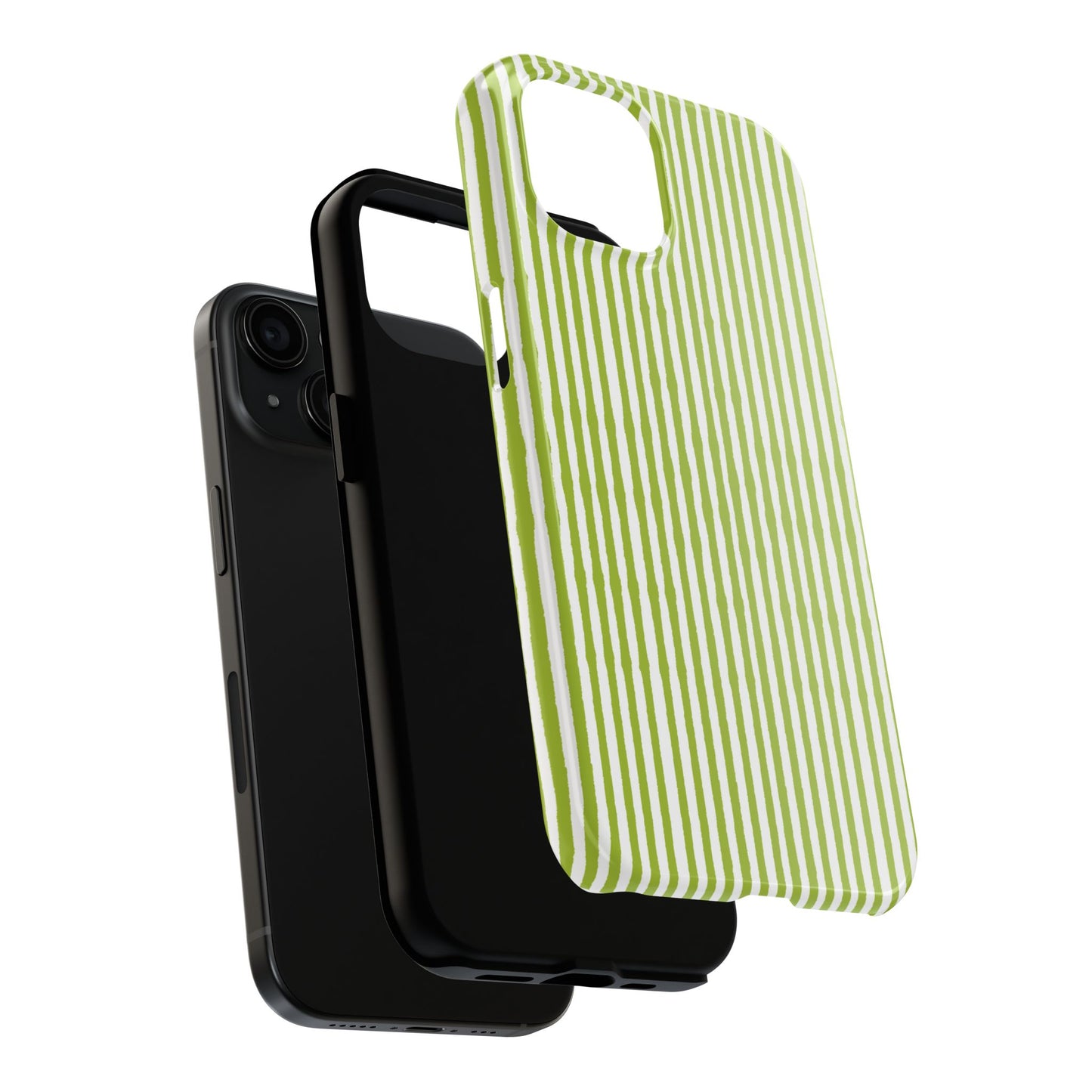 Lazy Stripe Green / White Phone Case
