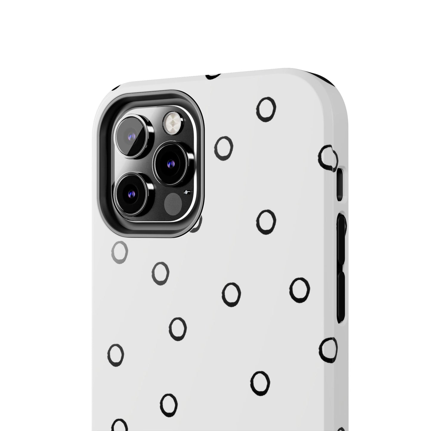 Open Dots White / Black Phone Case