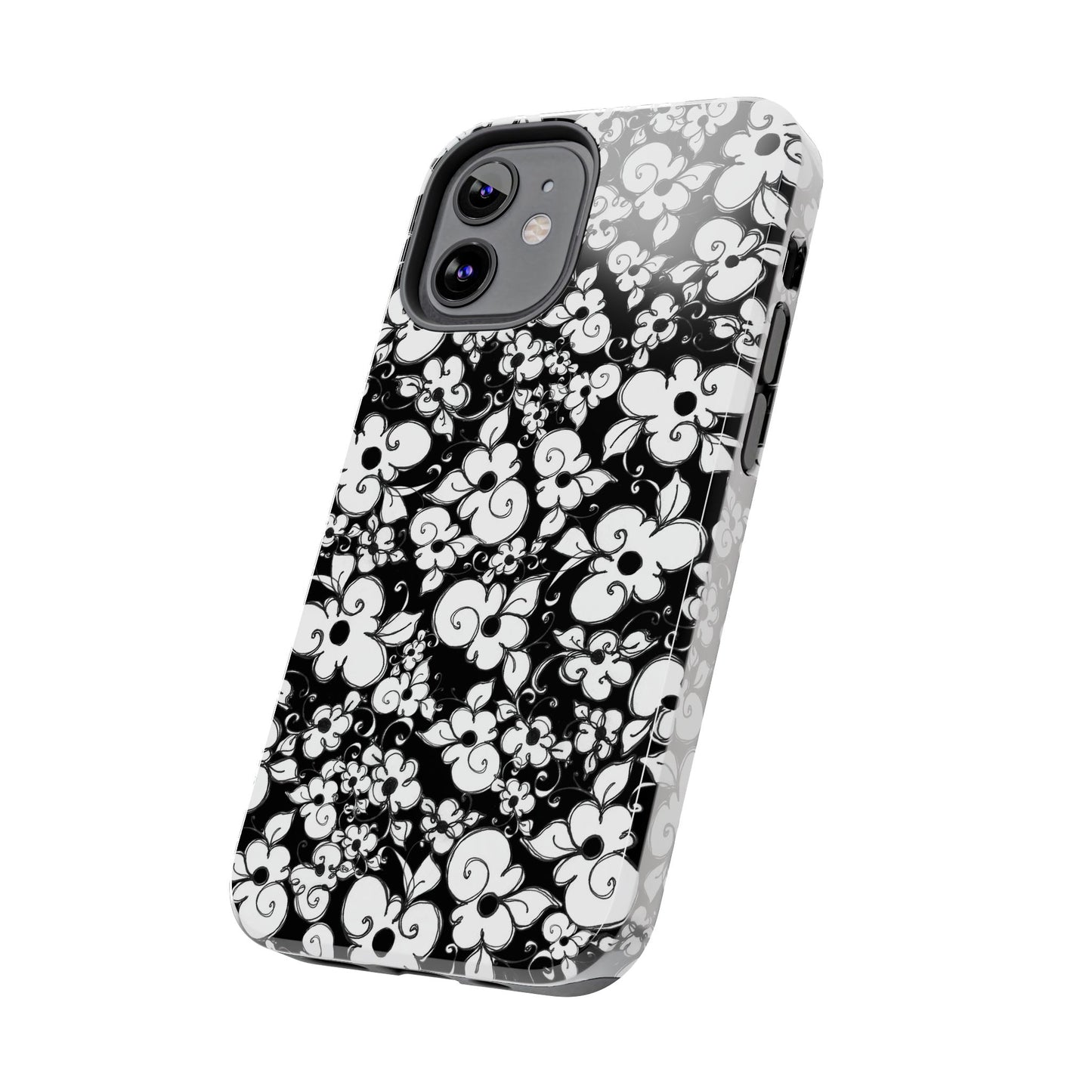 Dog Daisies Black Phone Case