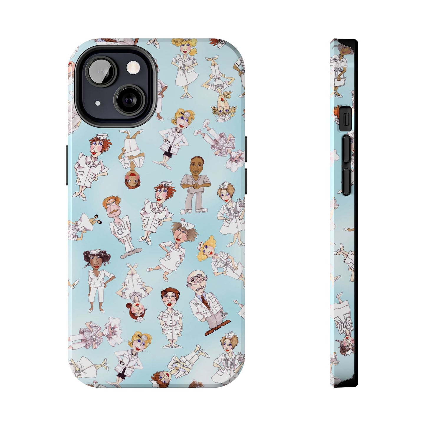 Tossed Nurses Aqua Phone Case
