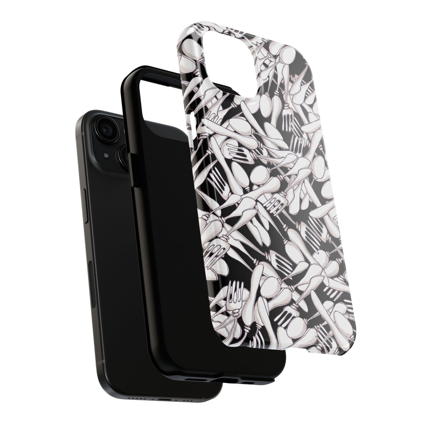 Silverware Wars Black Phone Case